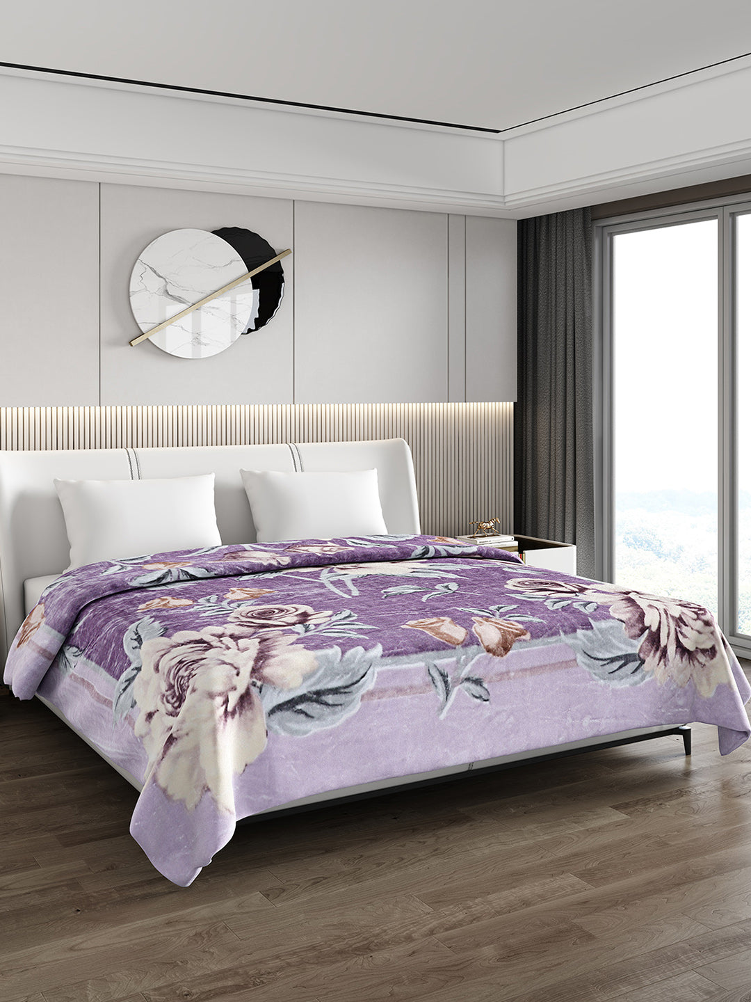 Printed Double Bed 691 GSM Blanket Bennett Super Soft 2 Ply (Weight 3.65 kg)