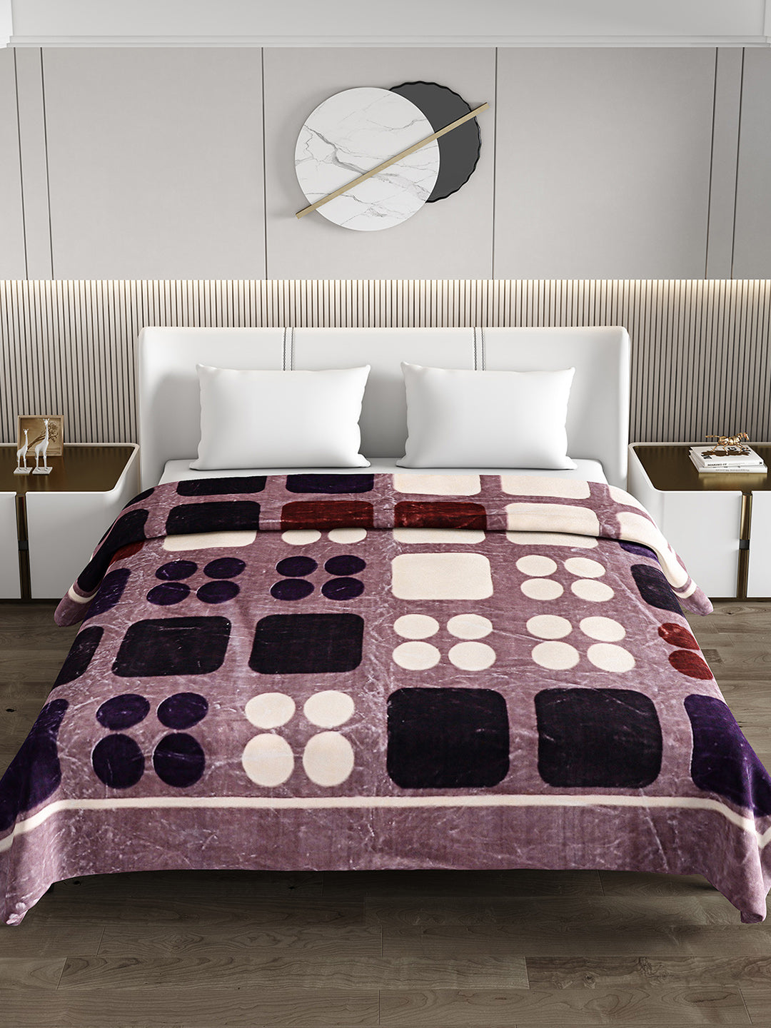 Printed Double Bed 691 GSM Blanket Bennett Super Soft 2 Ply (Weight 3.65 kg)