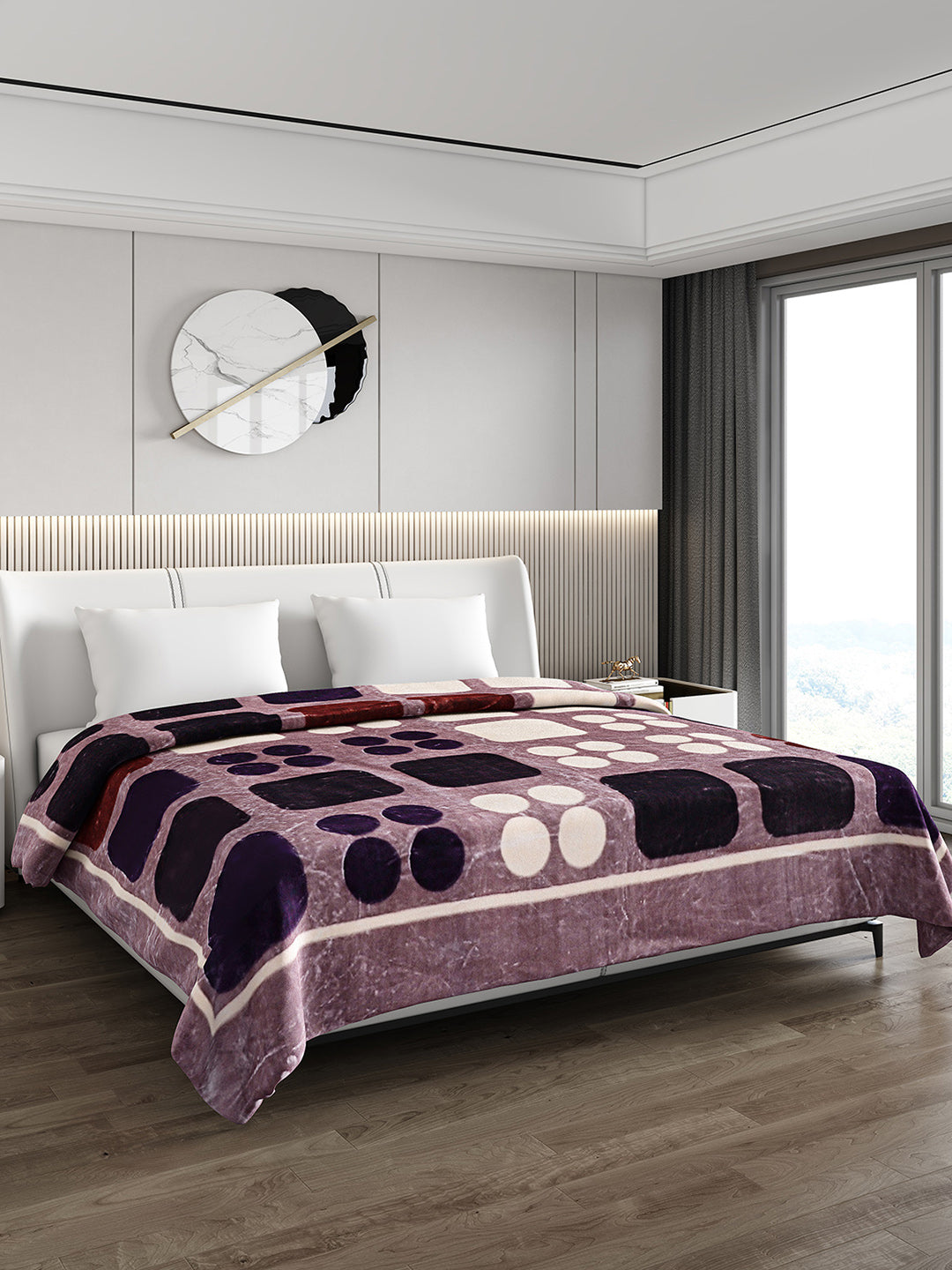 Printed Double Bed 691 GSM Blanket Bennett Super Soft 2 Ply (Weight 3.65 kg)