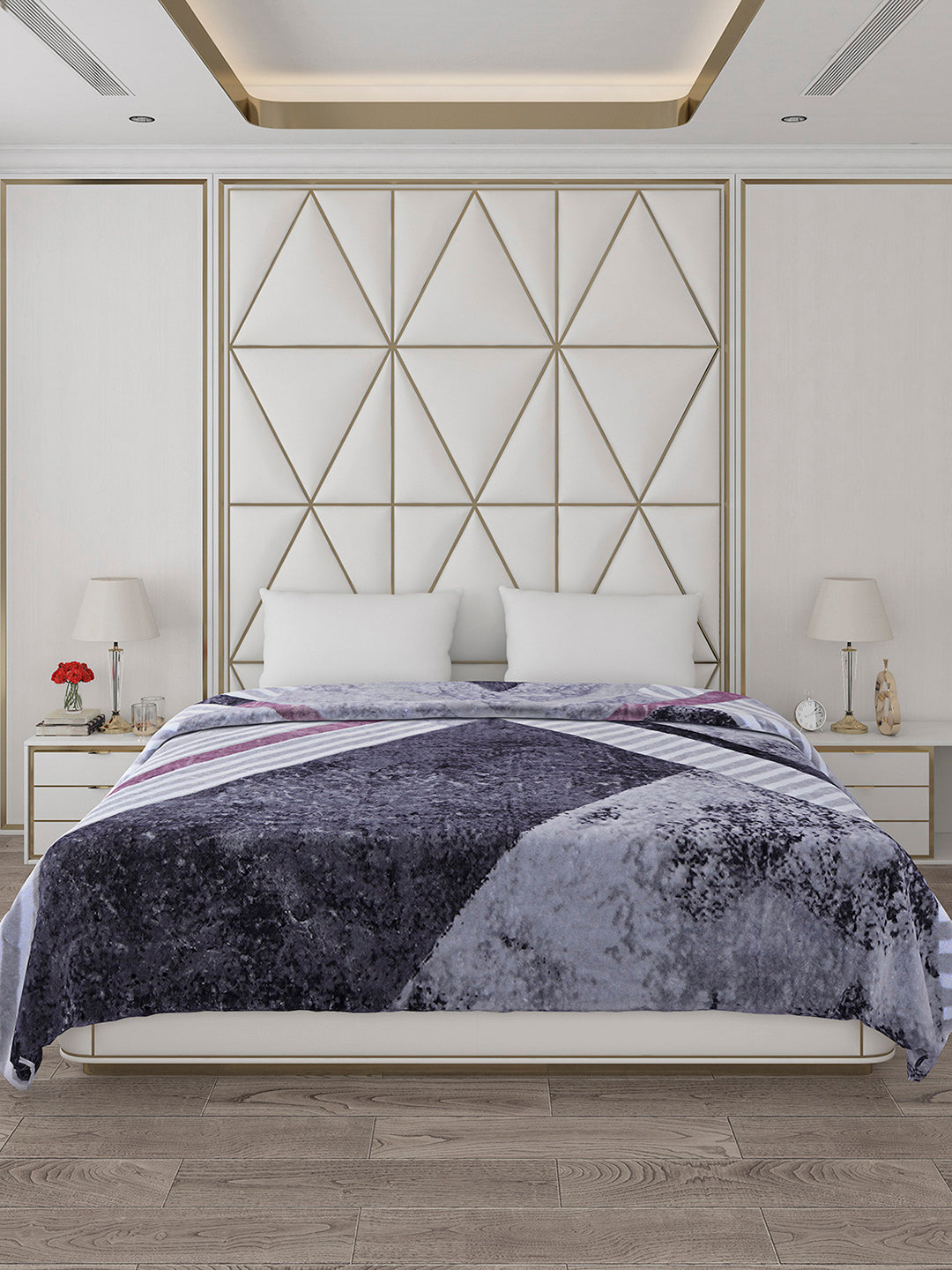Printed Double Bed 800 GSM Blanket Bolt 1 Ply (Weight 4.3 kg)