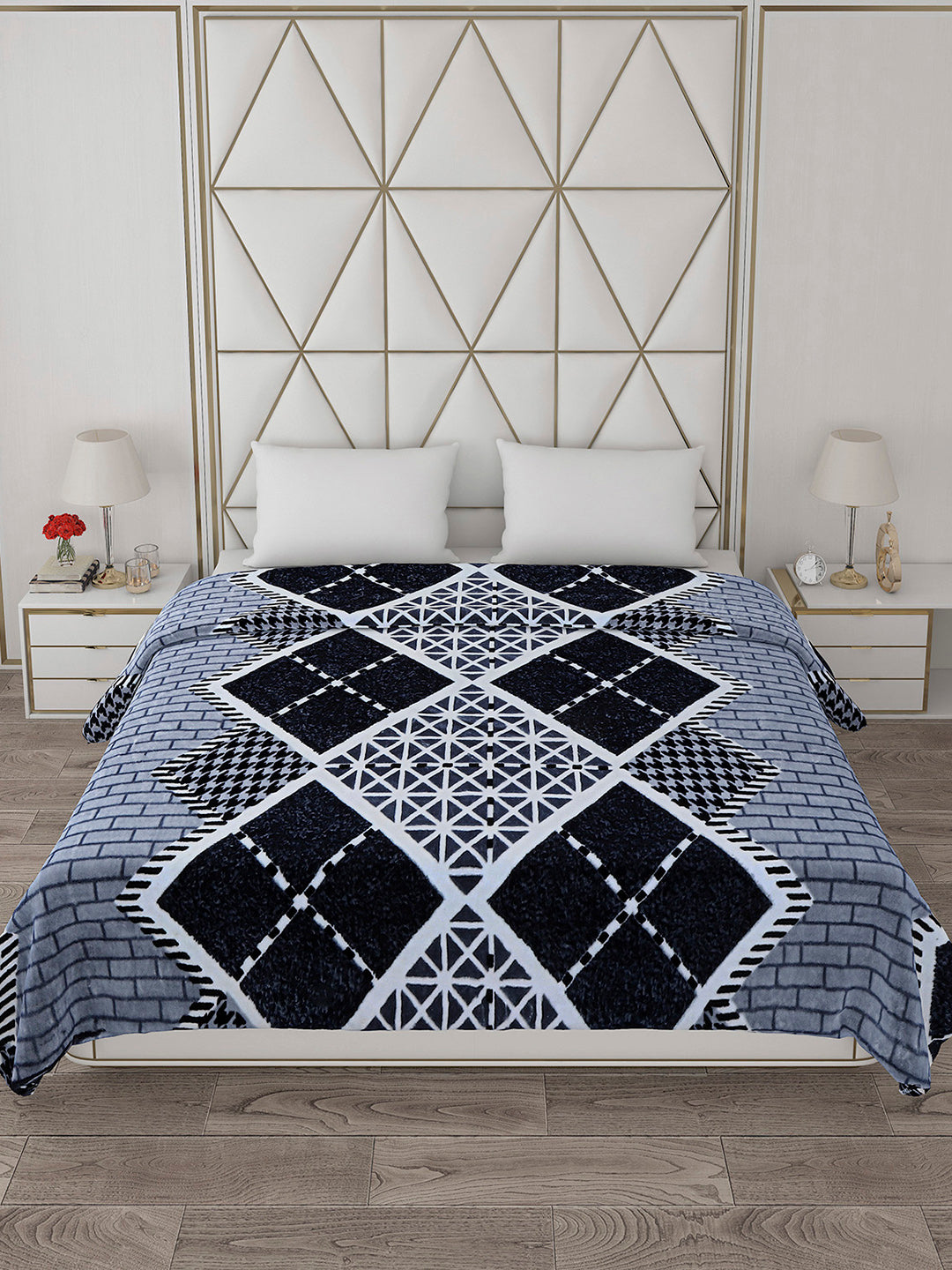 Printed Double Bed 800 GSM Blanket Bolt 1 Ply (Weight 4.3 kg)