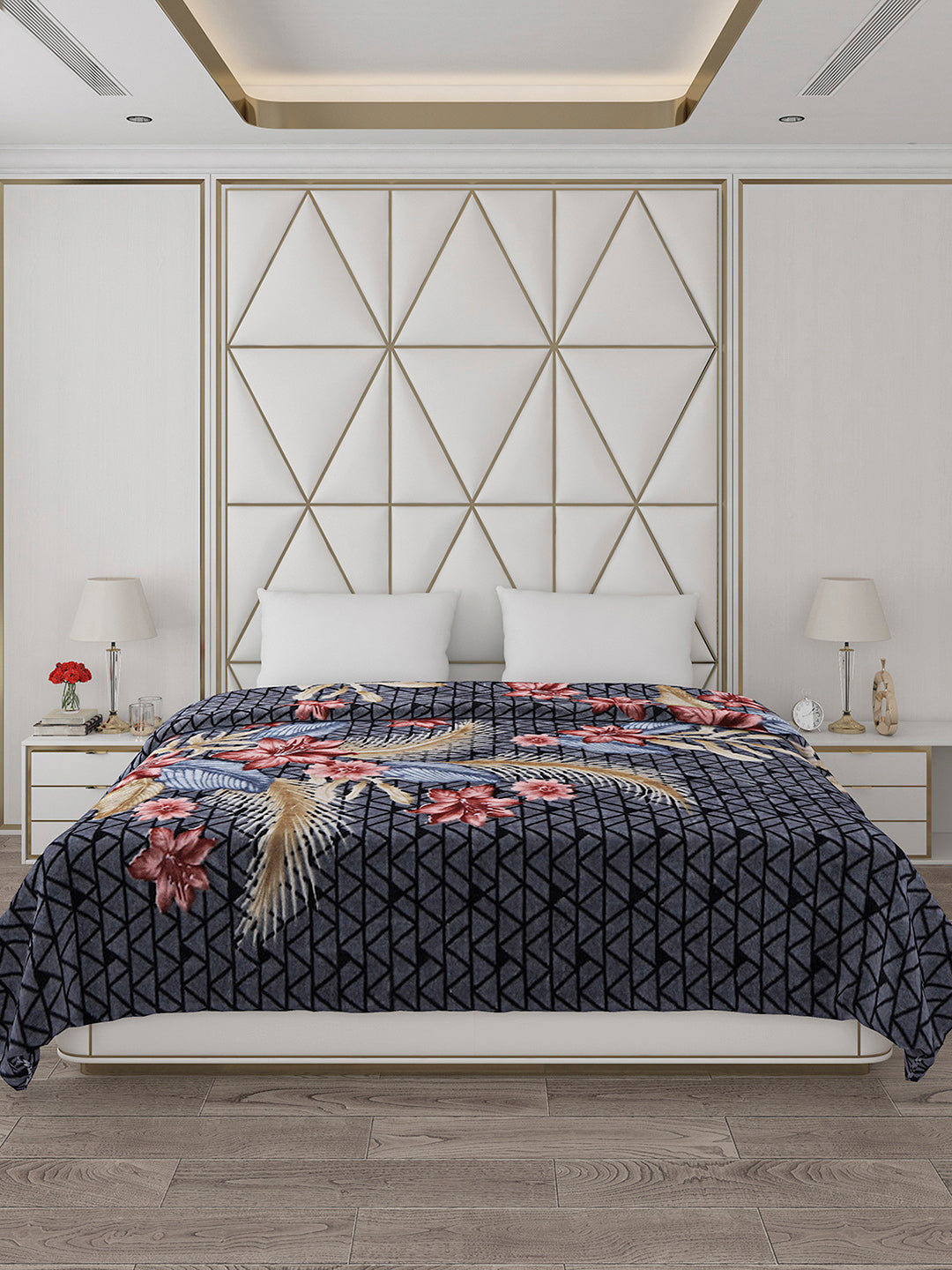 Printed Double Bed 800 GSM Blanket Bolt 1 Ply (Weight 4.3 kg)