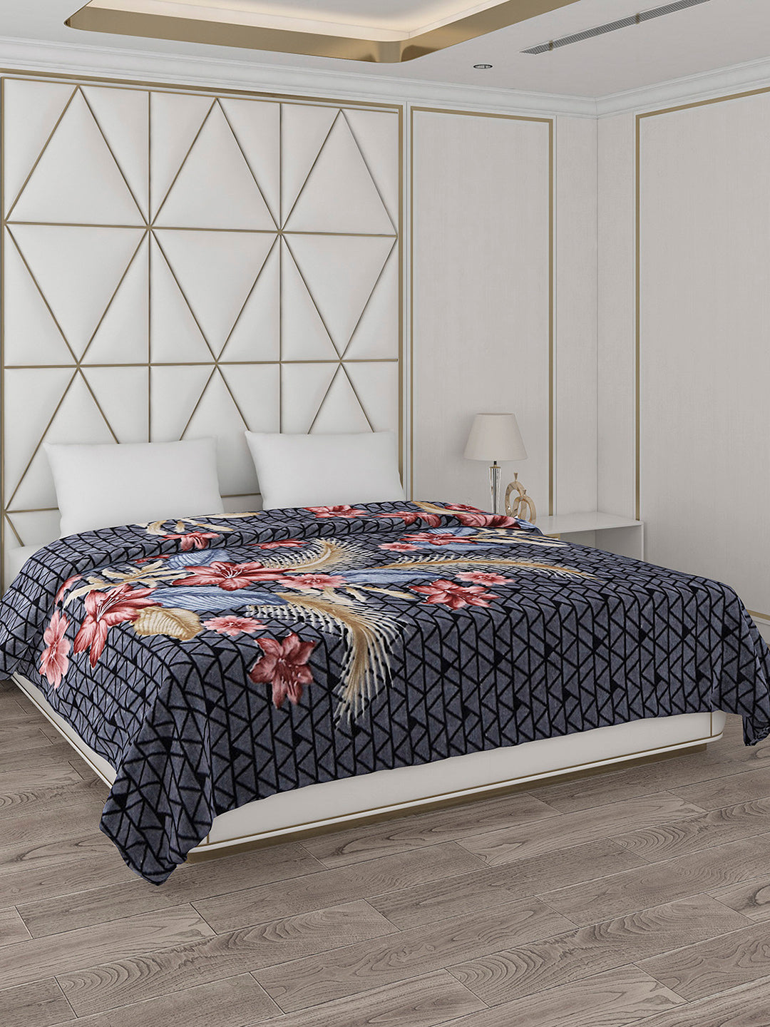 Printed Double Bed 800 GSM Blanket Bolt 1 Ply (Weight 4.3 kg)