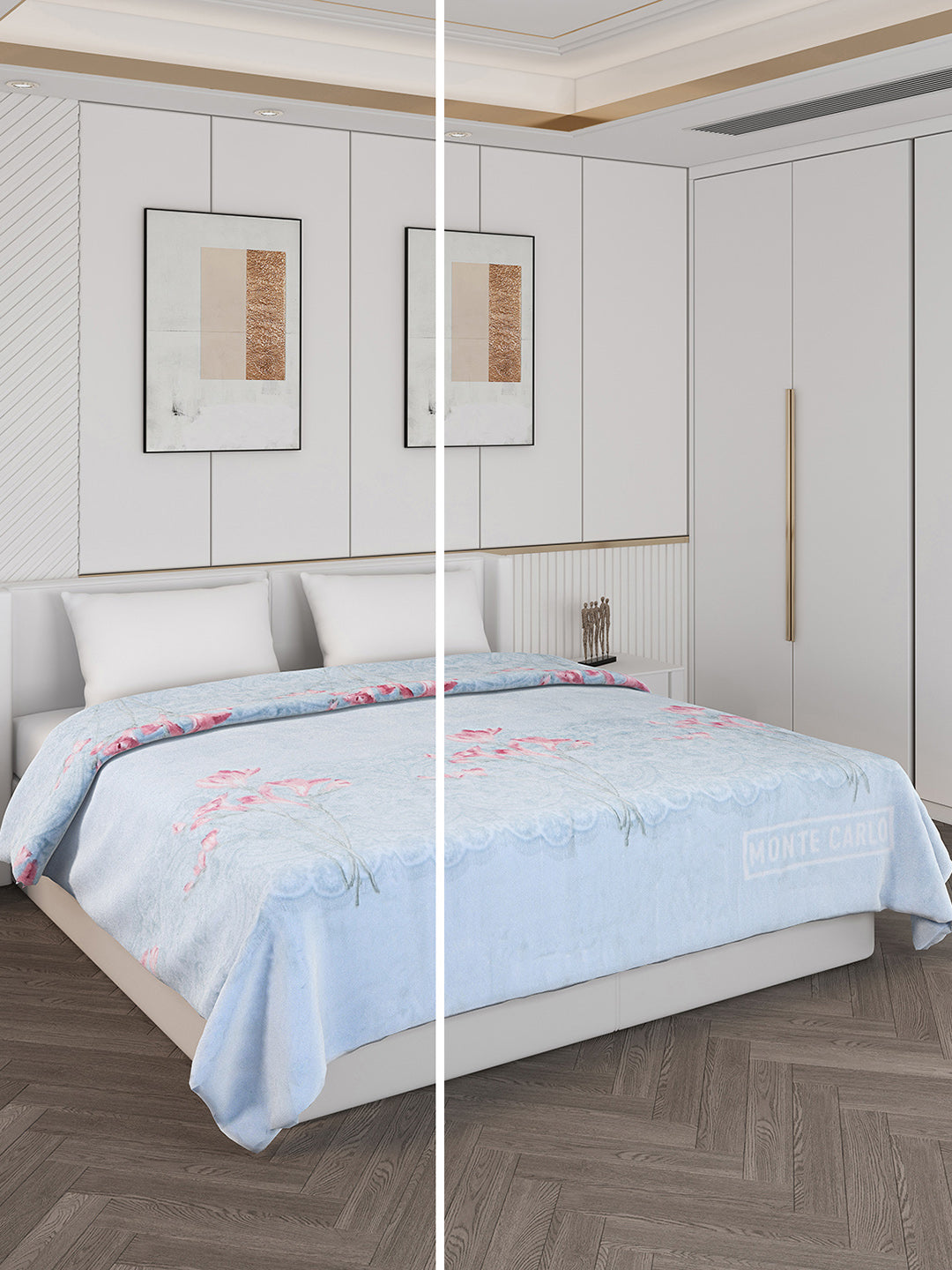 Printed Double Bed 795 GSM Blanket Cashmere 2 Ply (Weight 4.2 kg)