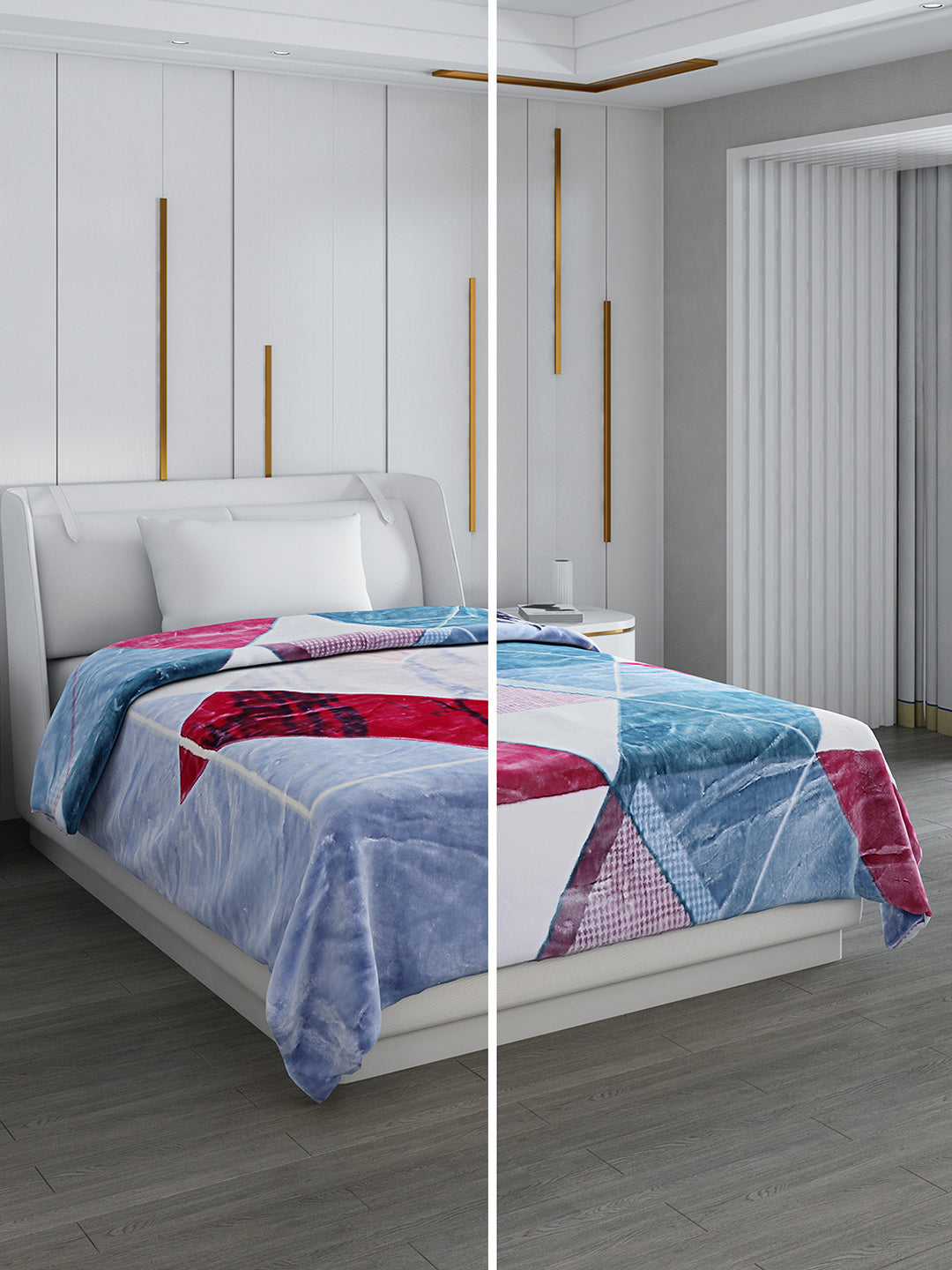 Printed Single Bed 852 GSM Blanket Galaxy 2 Ply (Weight 3 kg)