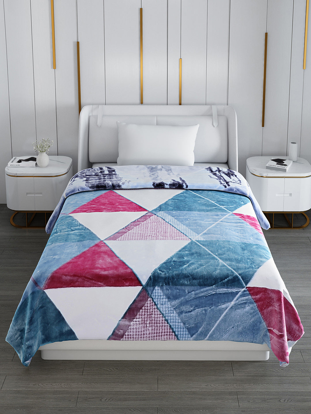 Printed Single Bed 852 GSM Blanket Galaxy 2 Ply (Weight 3 kg)