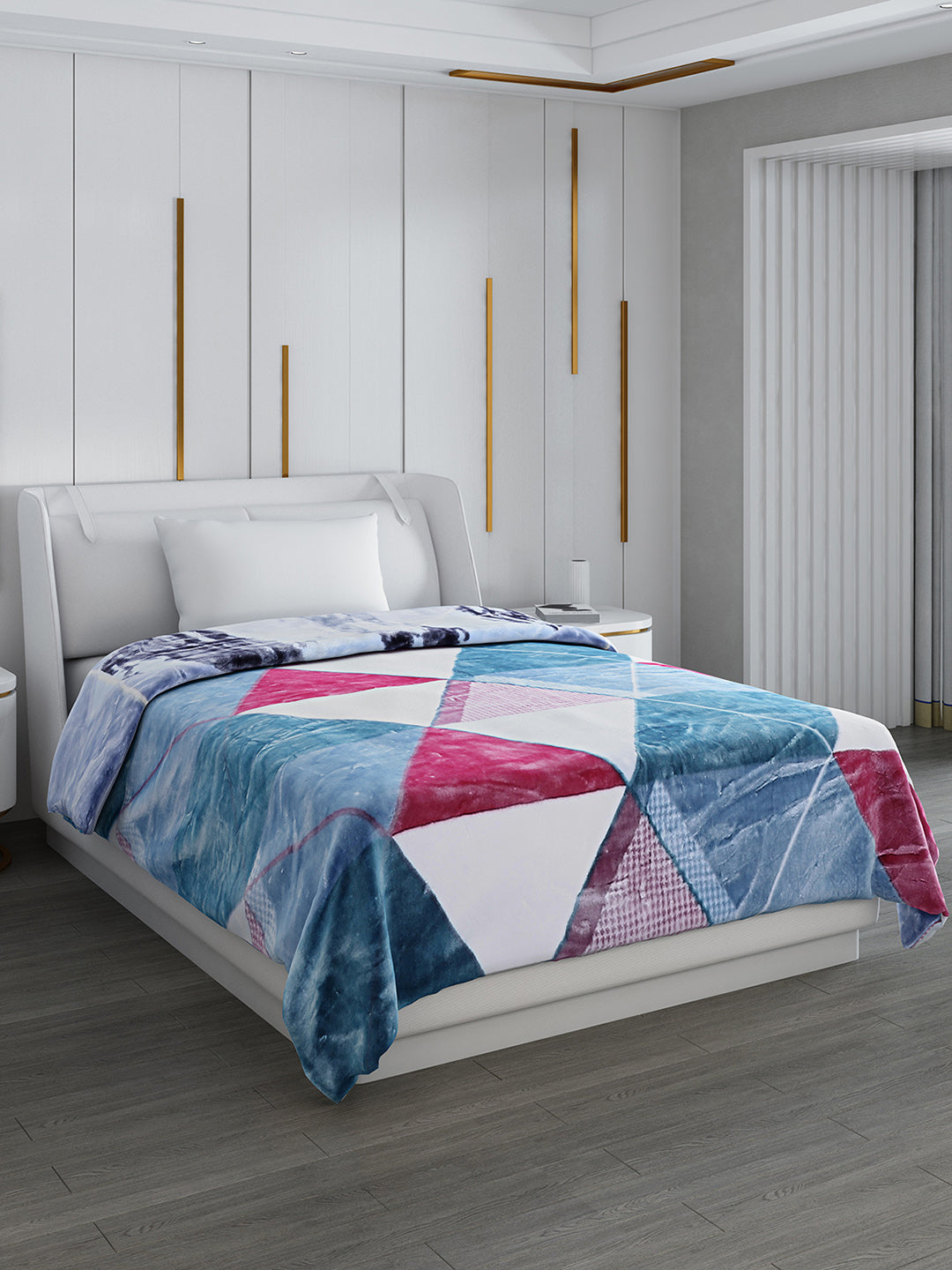 Printed Single Bed 852 GSM Blanket Galaxy 2 Ply (Weight 3 kg)