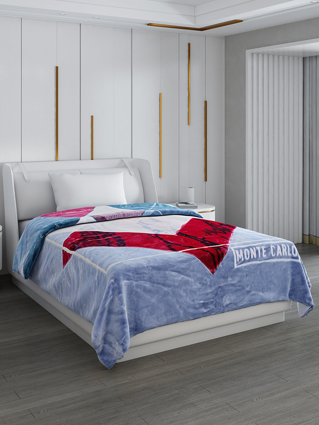 Printed Single Bed 852 GSM Blanket Galaxy 2 Ply (Weight 3 kg)