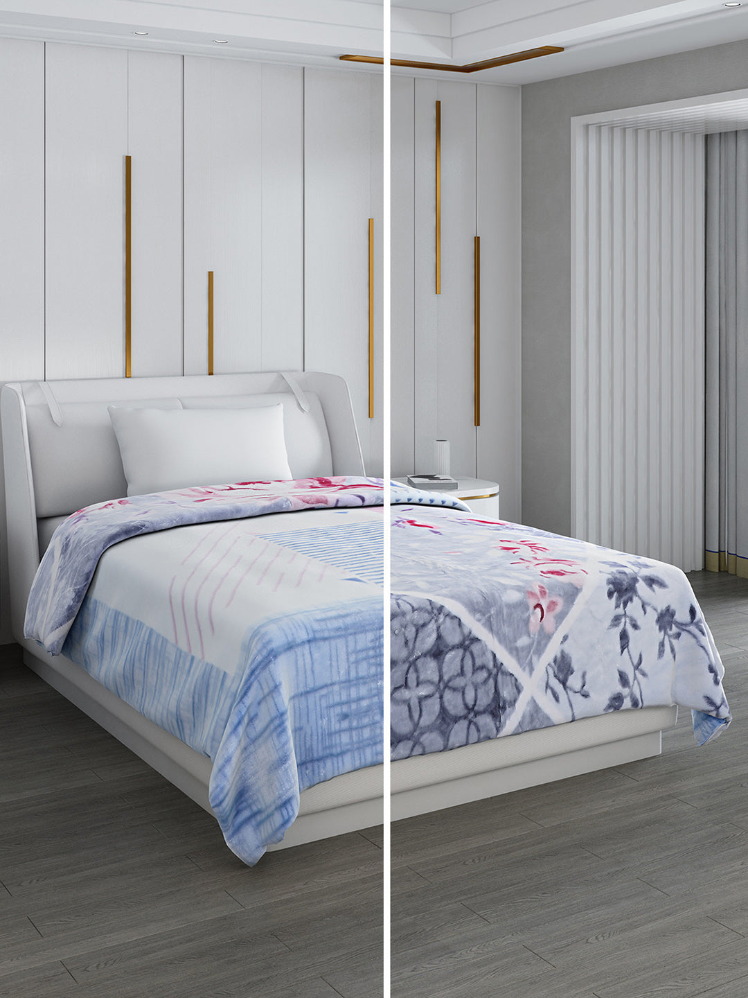 Printed Single Bed 852 GSM Blanket Galaxy 2 Ply (Weight 3 kg)