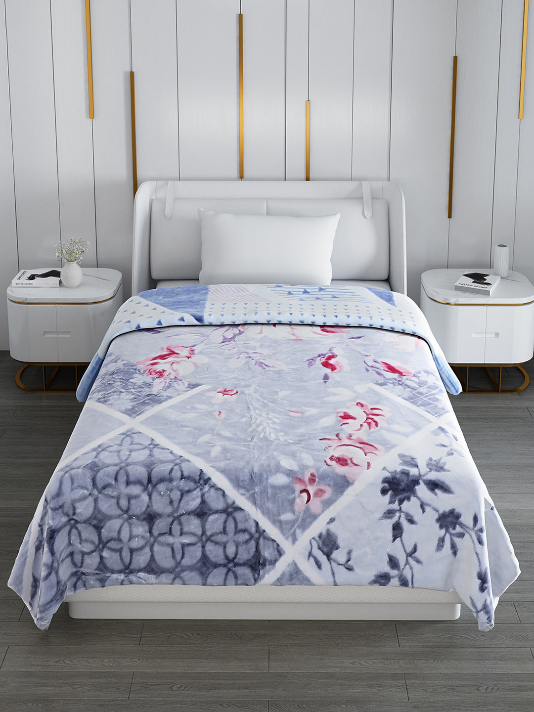 Printed Single Bed 852 GSM Blanket Galaxy 2 Ply (Weight 3 kg)