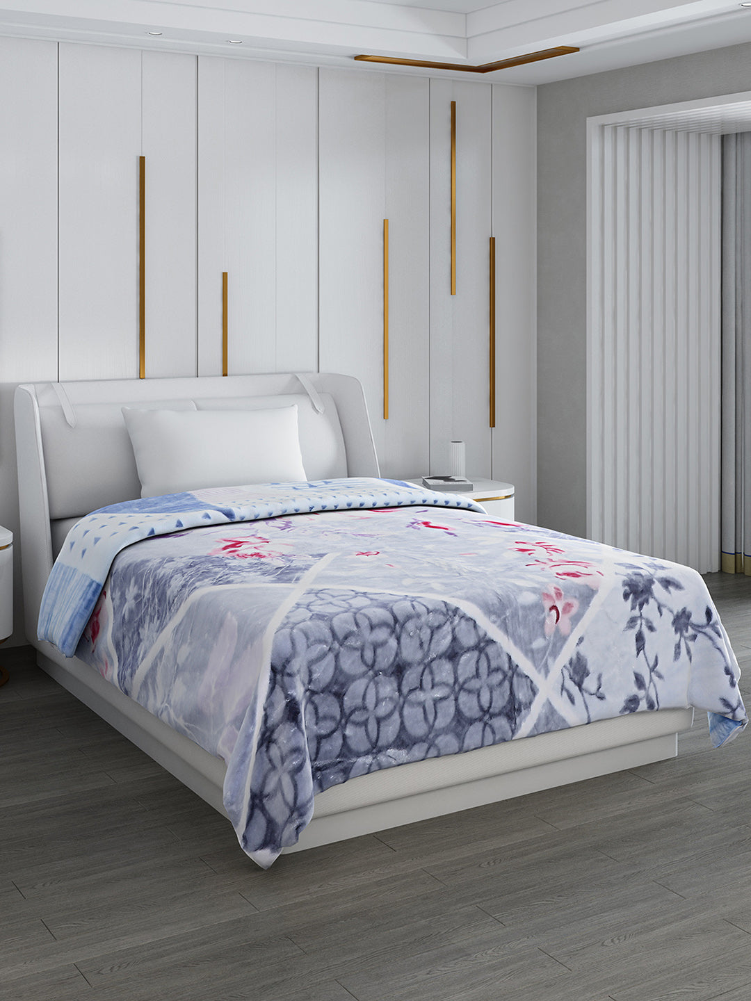 Printed Single Bed 852 GSM Blanket Galaxy 2 Ply (Weight 3 kg)