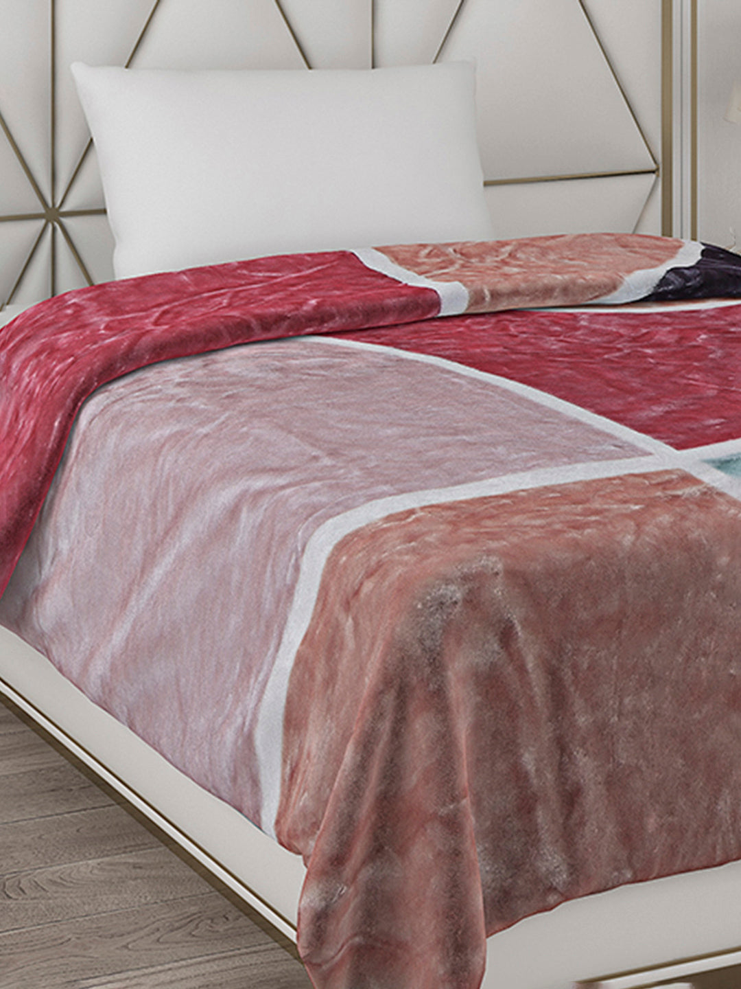 Printed Single Bed Reversible Blanket 2 Ply, 568 GSM, 2 kg (Glamour)