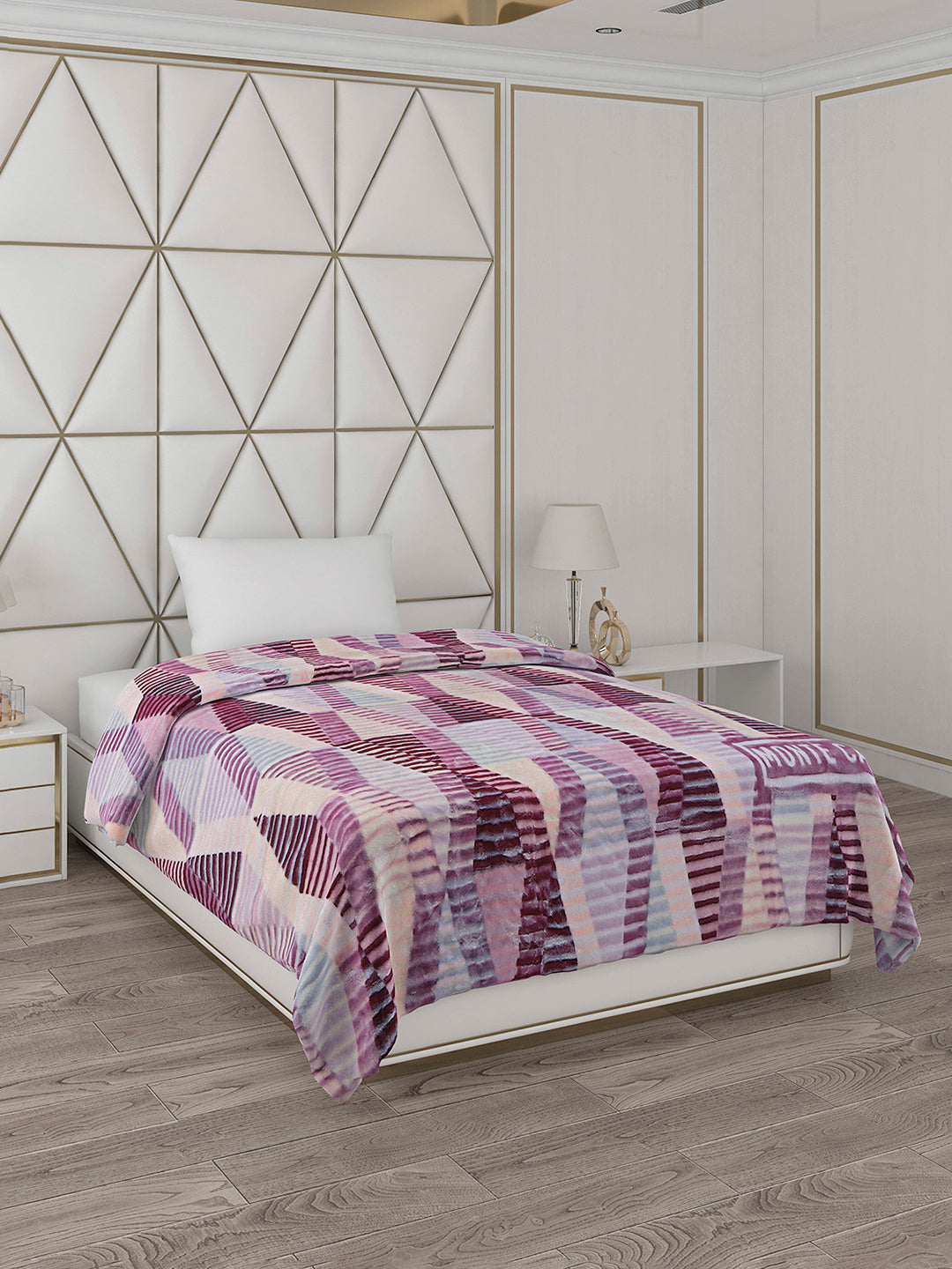 Printed Single Bed Reversible Blanket 2 Ply, 568 GSM, 2 kg (Glamour)
