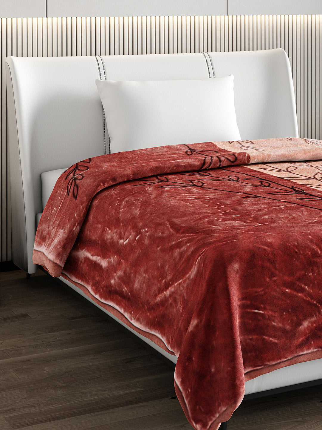 Printed Single Bed 951 GSM Blanket Haze 3 Ply (Weight 3.35 kg)