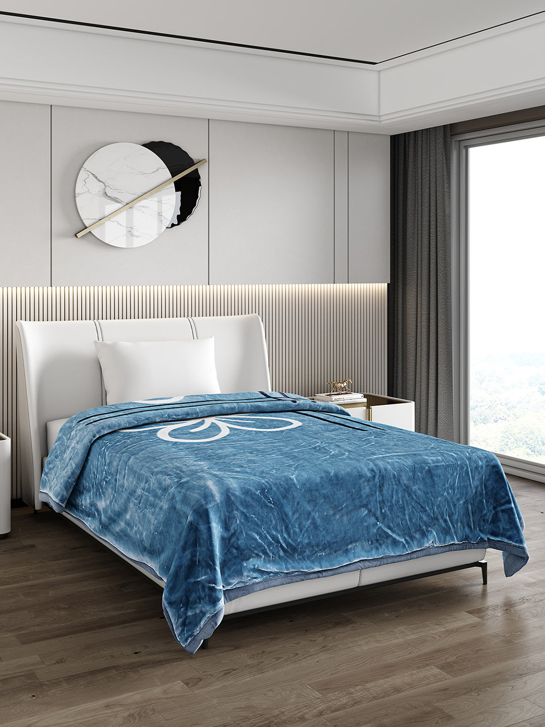 Printed Single Bed 951 GSM Blanket Haze 3 Ply (Weight 3.35 kg)
