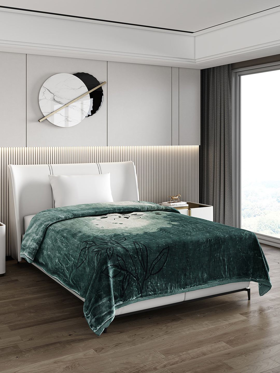Printed Single Bed 951 GSM Blanket Haze 3 Ply (Weight 3.35 kg)