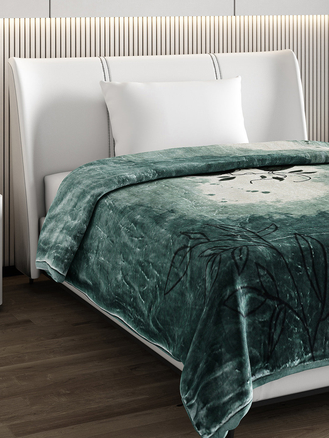 Printed Single Bed 951 GSM Blanket Haze 3 Ply (Weight 3.35 kg)