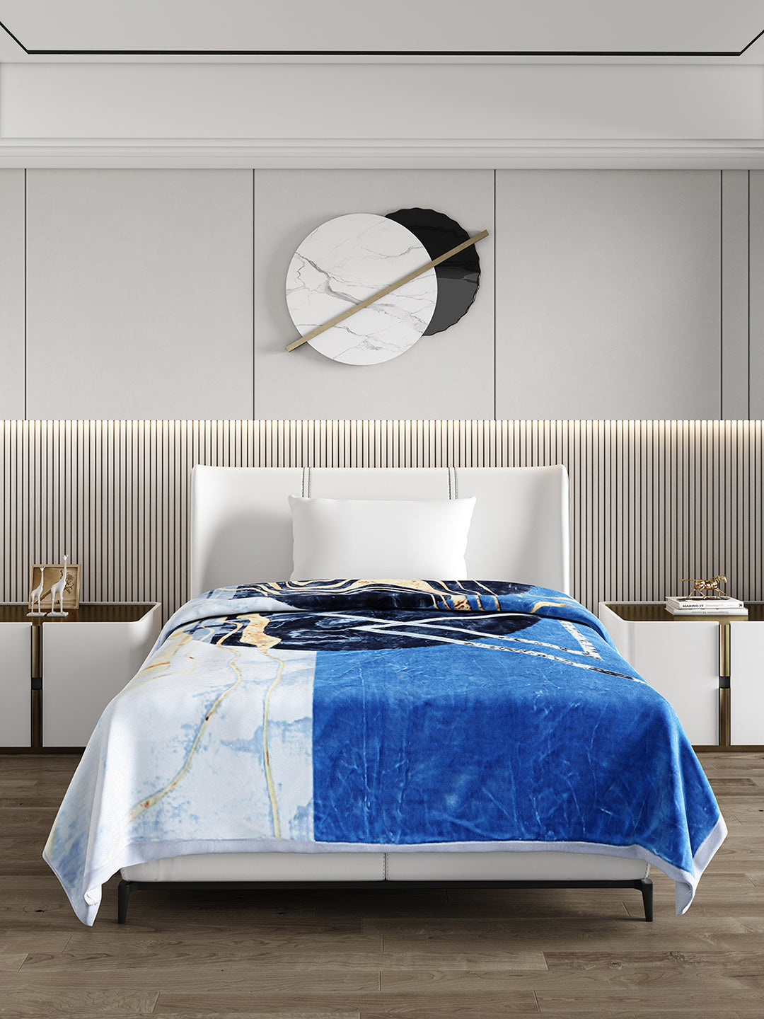 Printed Single Bed 951 GSM Blanket Haze 3 Ply (Weight 3.35 kg)