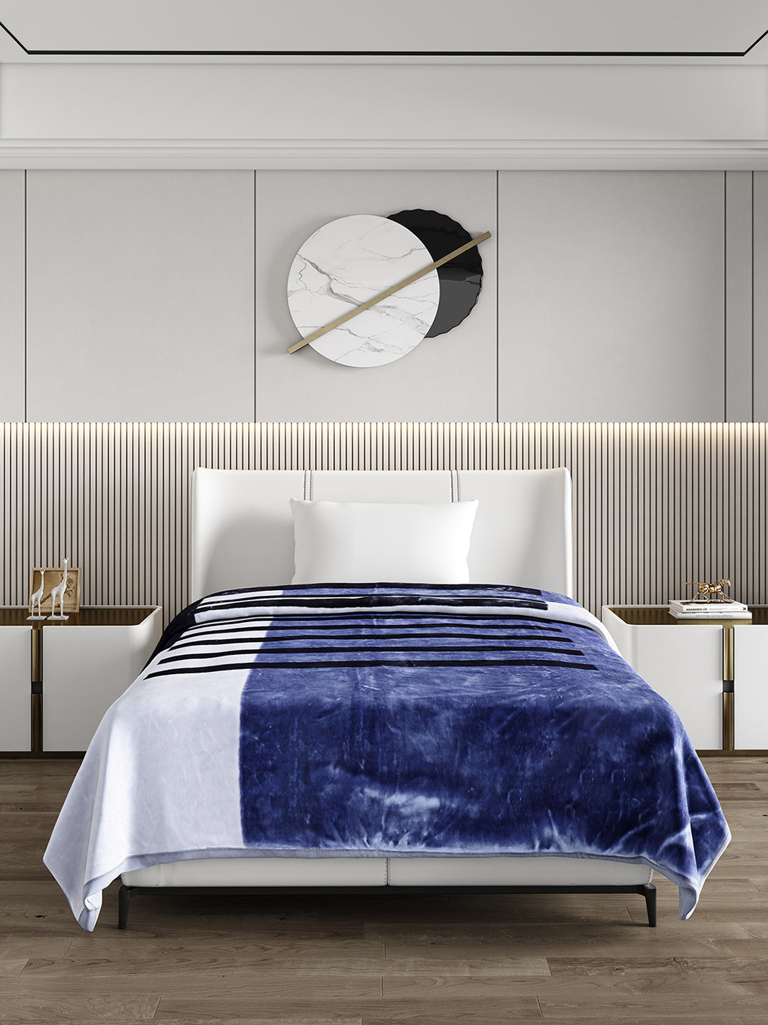 Printed Single Bed 951 GSM Blanket Haze 3 Ply (Weight 3.35 kg)
