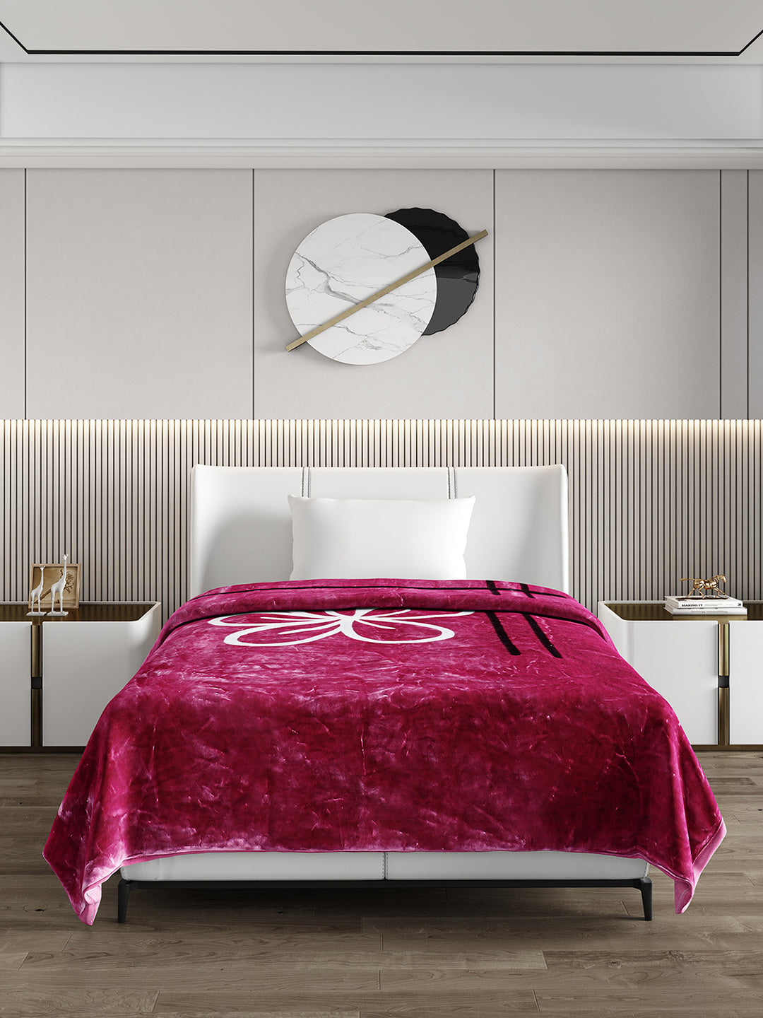 Printed Single Bed 951 GSM Blanket Haze 3 Ply (Weight 3.35 kg)