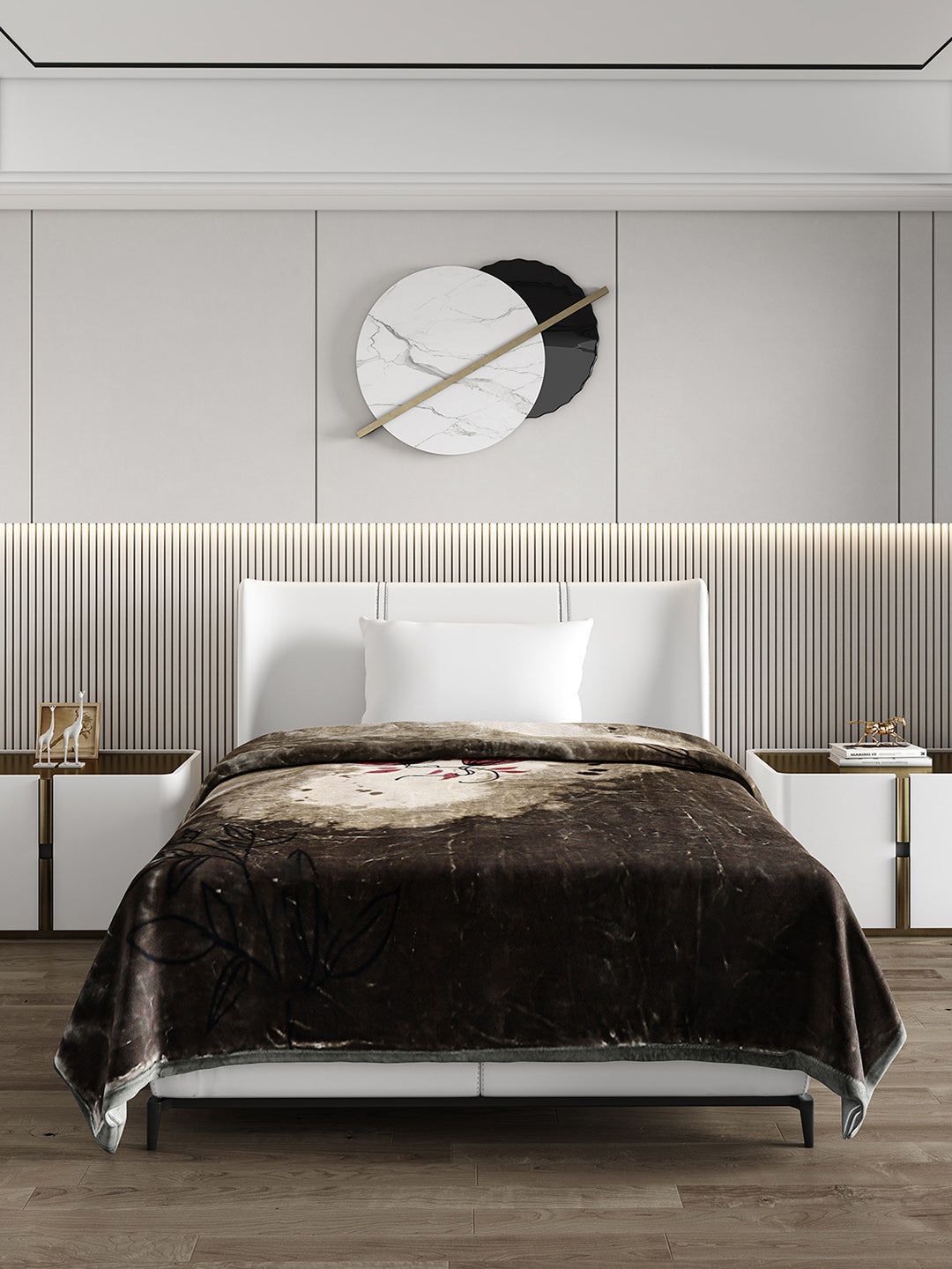Printed Single Bed 951 GSM Blanket Haze 3 Ply (Weight 3.35 kg)