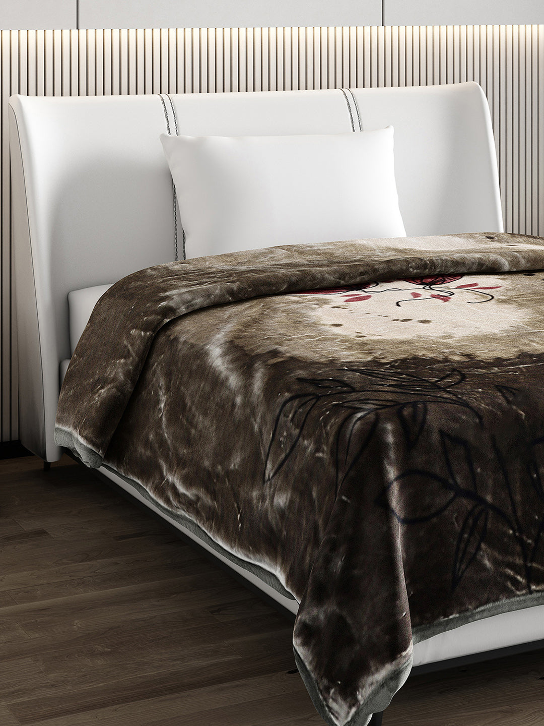 Printed Single Bed 951 GSM Blanket Haze 3 Ply (Weight 3.35 kg)