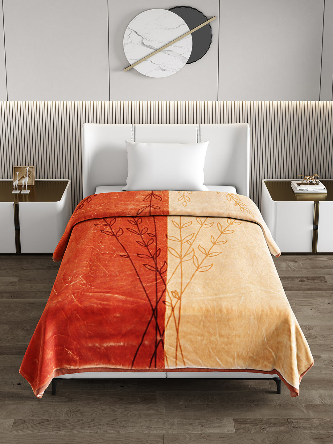 Printed Single Bed 951 GSM Blanket Haze 3 Ply (Weight 3.35 kg)