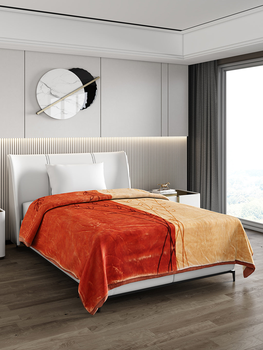 Printed Single Bed 951 GSM Blanket Haze 3 Ply (Weight 3.35 kg)