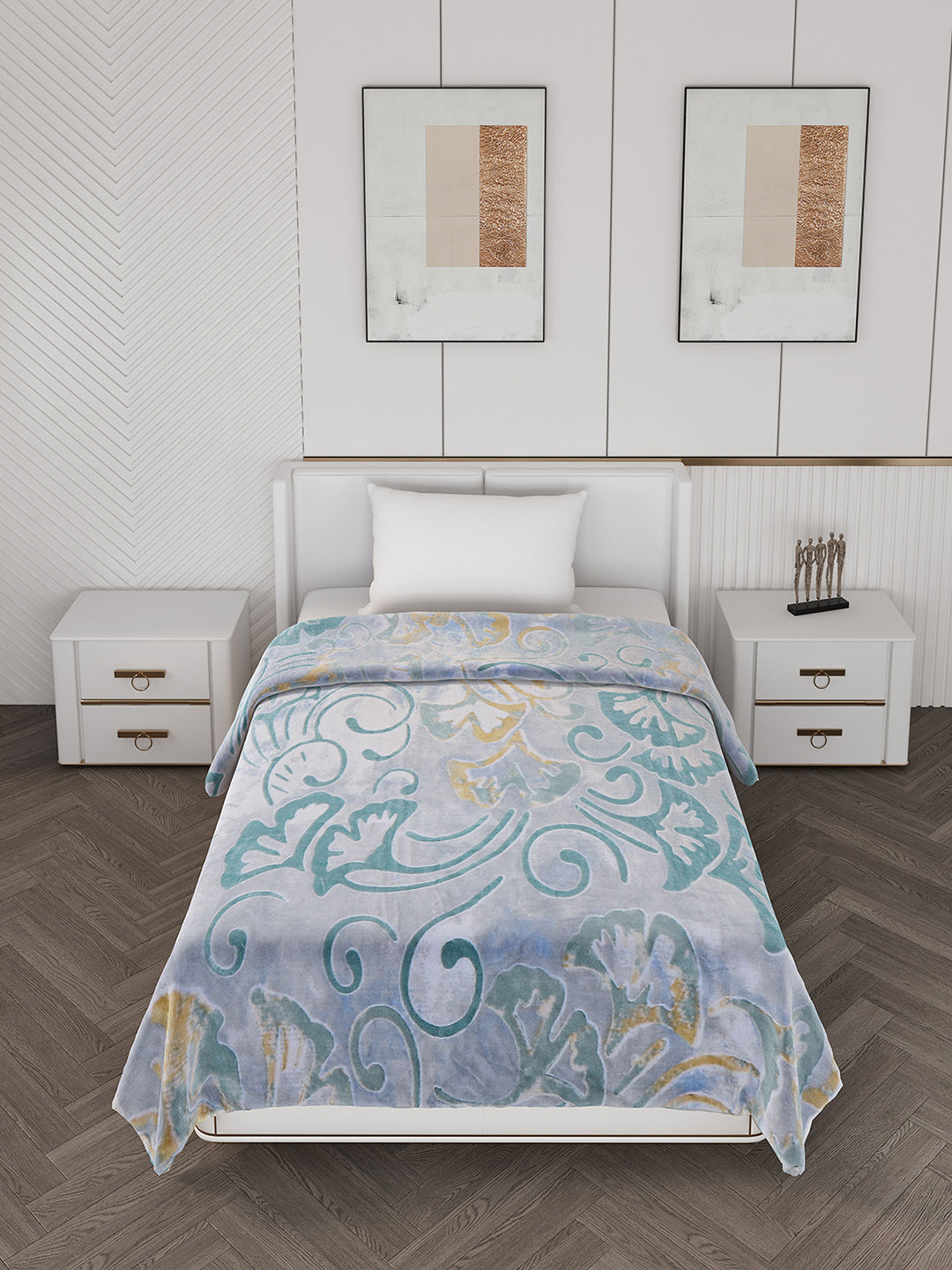 Printed Single Bed 710 GSM Blanket Ignis 2 Ply (Weight 2.5 kg)