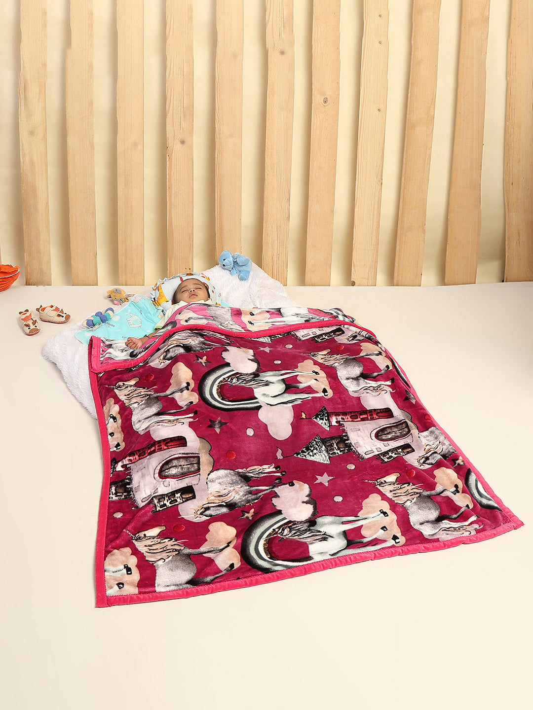 Printed Baby Blanket For Winter 1 Ply, 600 GSM, Weight 1.5 kg (Jackjill)