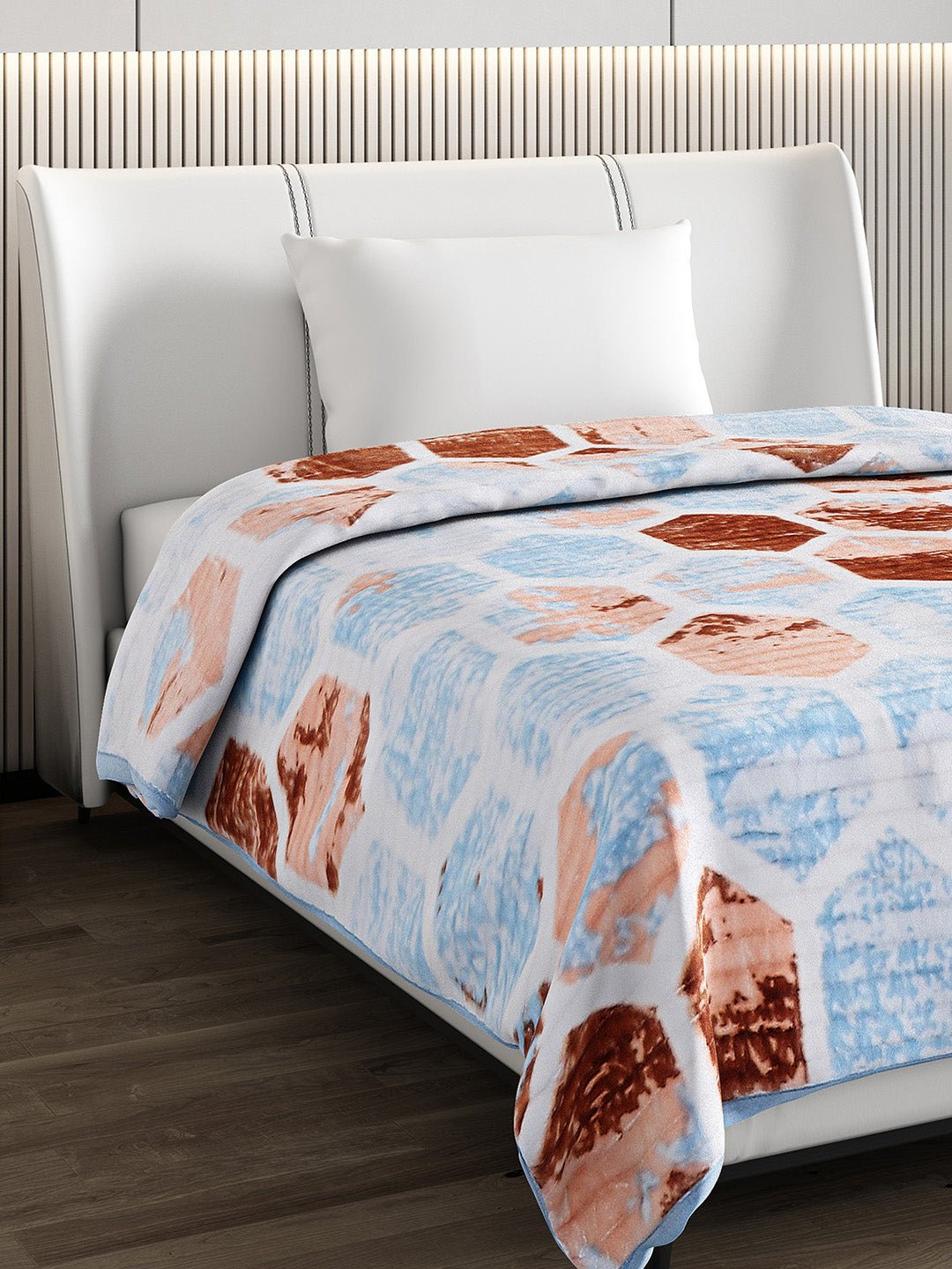 Printed Single Bed 965 GSM Blanket Marco 3 Ply (Weight 3.4 kg)