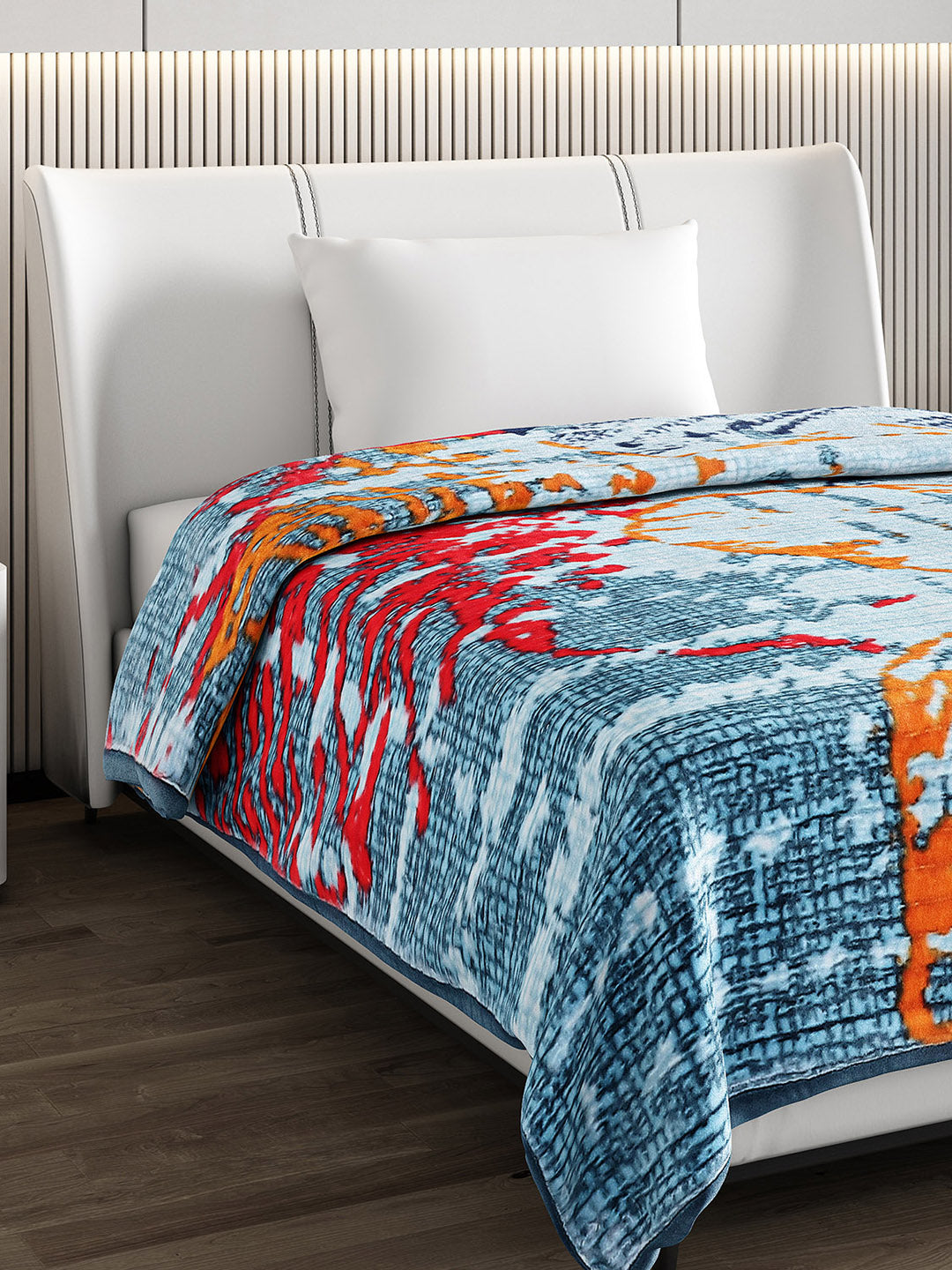 Printed Single Bed 965 GSM Blanket Marco 3 Ply (Weight 3.4 kg)