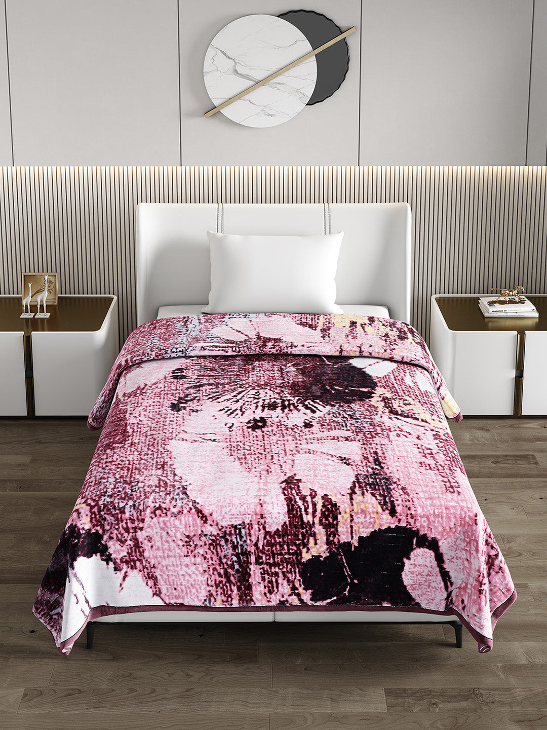 Printed Single Bed 965 GSM Blanket Marco 3 Ply (Weight 3.4 kg)