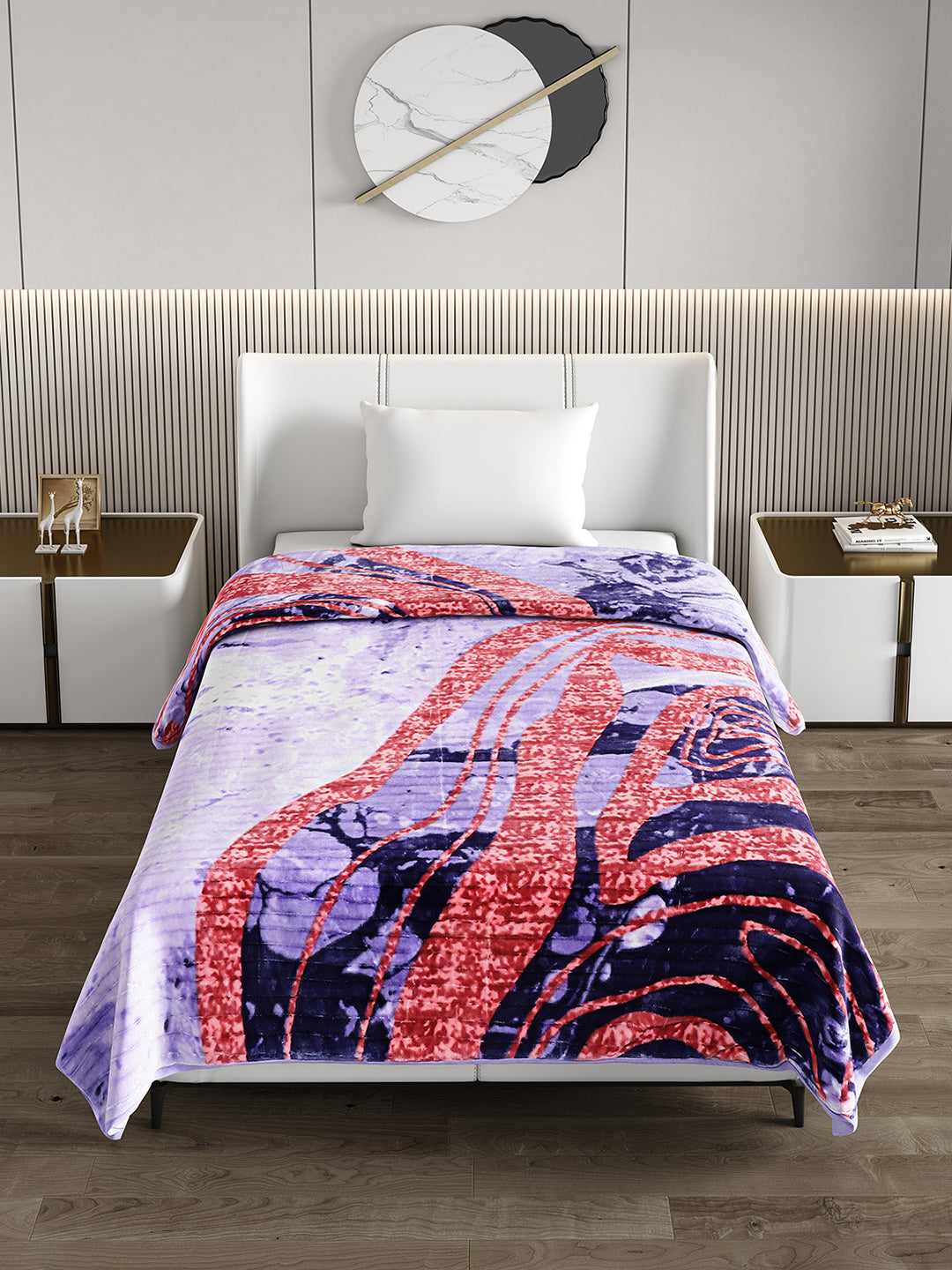 Printed Single Bed 965 GSM Blanket Marco 3 Ply (Weight 3.4 kg)