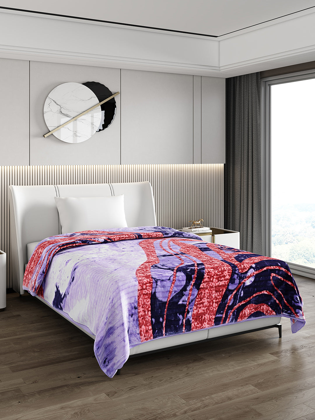 Printed Single Bed 965 GSM Blanket Marco 3 Ply (Weight 3.4 kg)