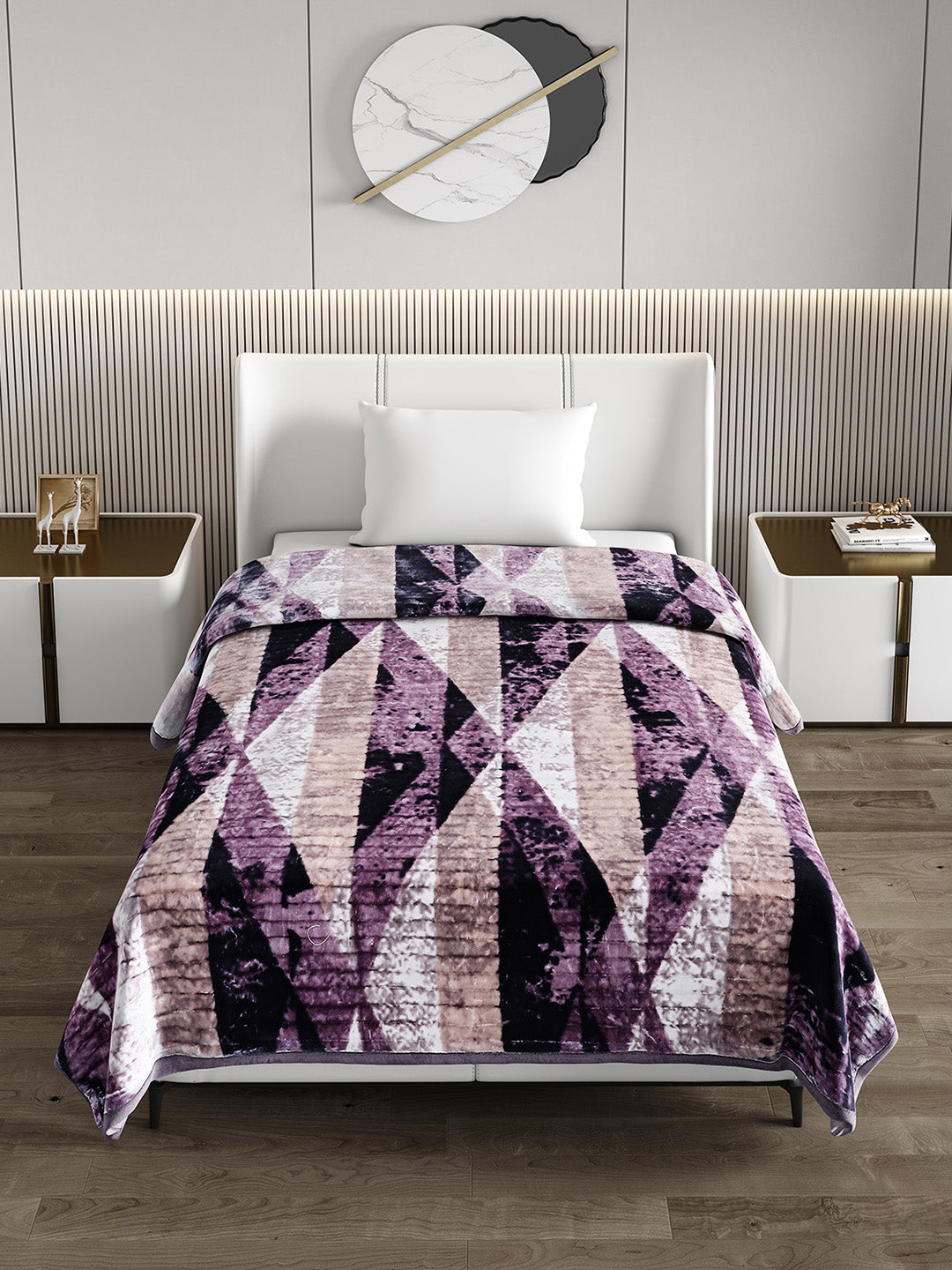 Printed Single Bed 965 GSM Blanket Marco 3 Ply (Weight 3.4 kg)