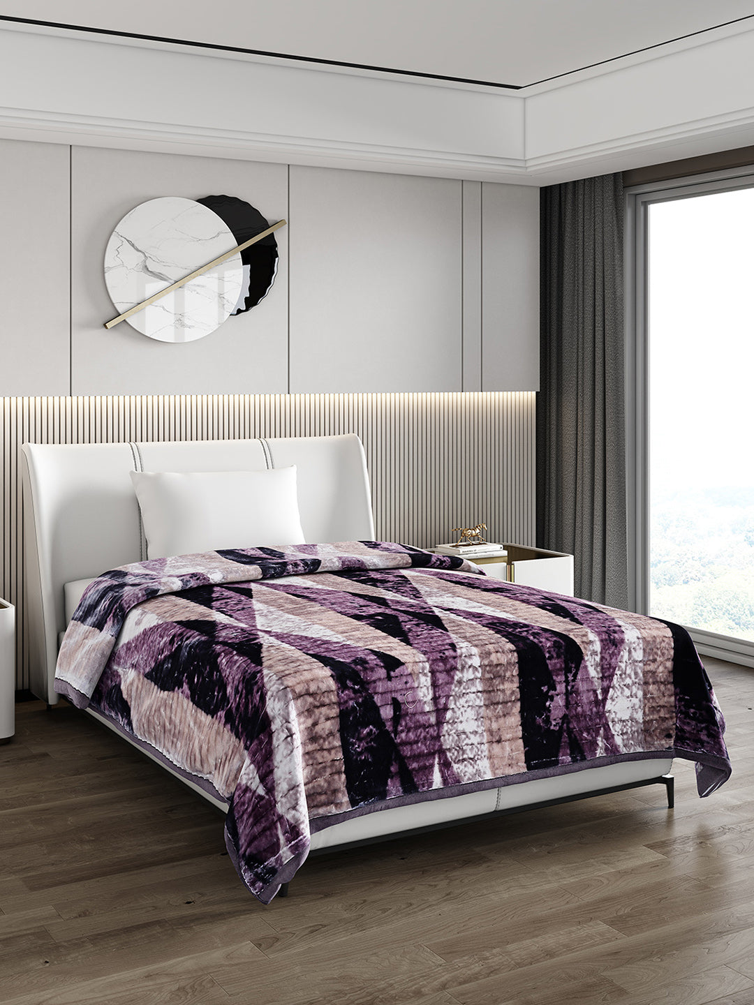 Printed Single Bed 965 GSM Blanket Marco 3 Ply (Weight 3.4 kg)
