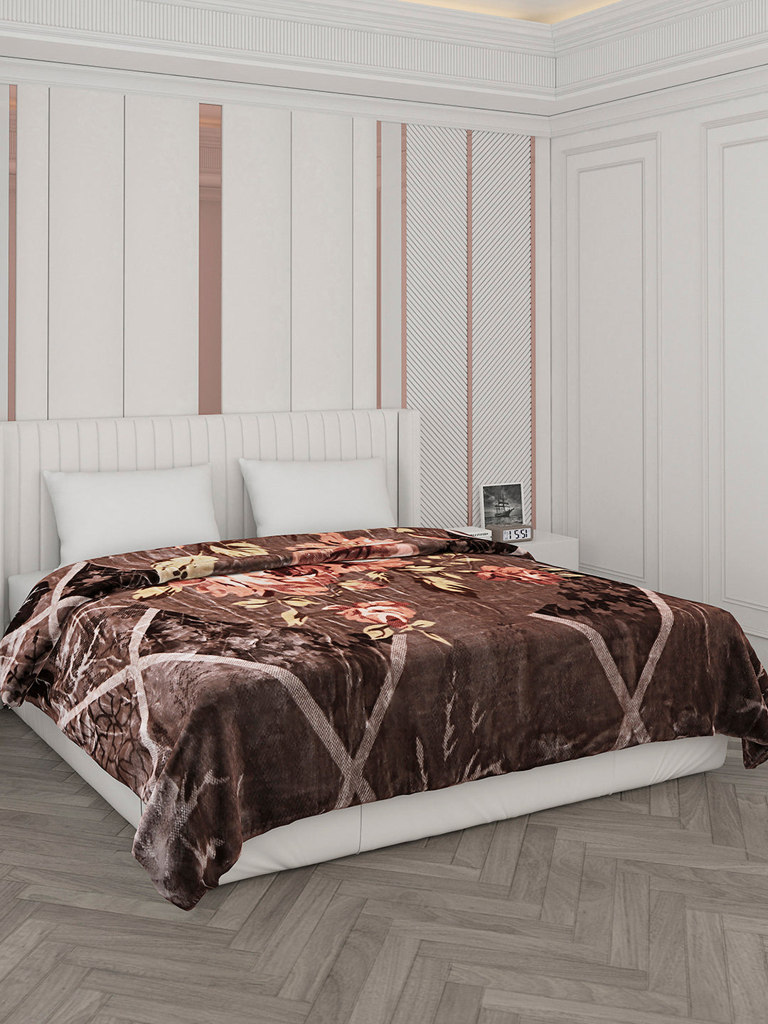 Printed Double Bed Reversible Blanket 2 Ply, 871 GSM, 4.6 kg (Moonvalley)