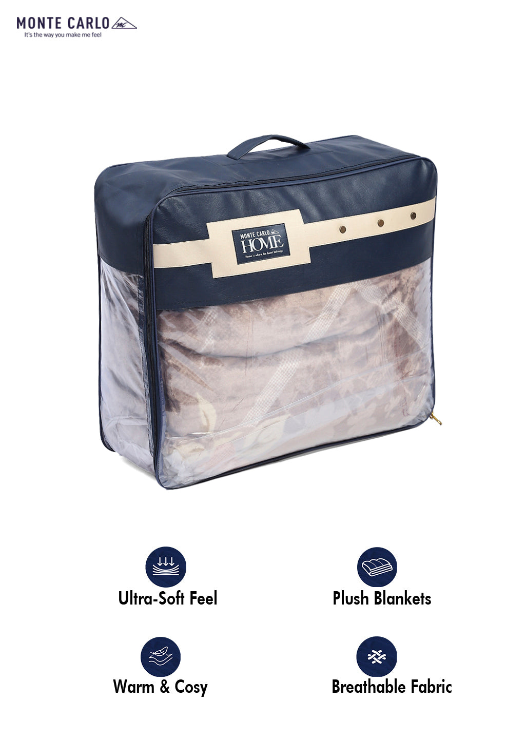Printed Double Bed Reversible Blanket 2 Ply, 871 GSM, 4.6 kg (Moonvalley)