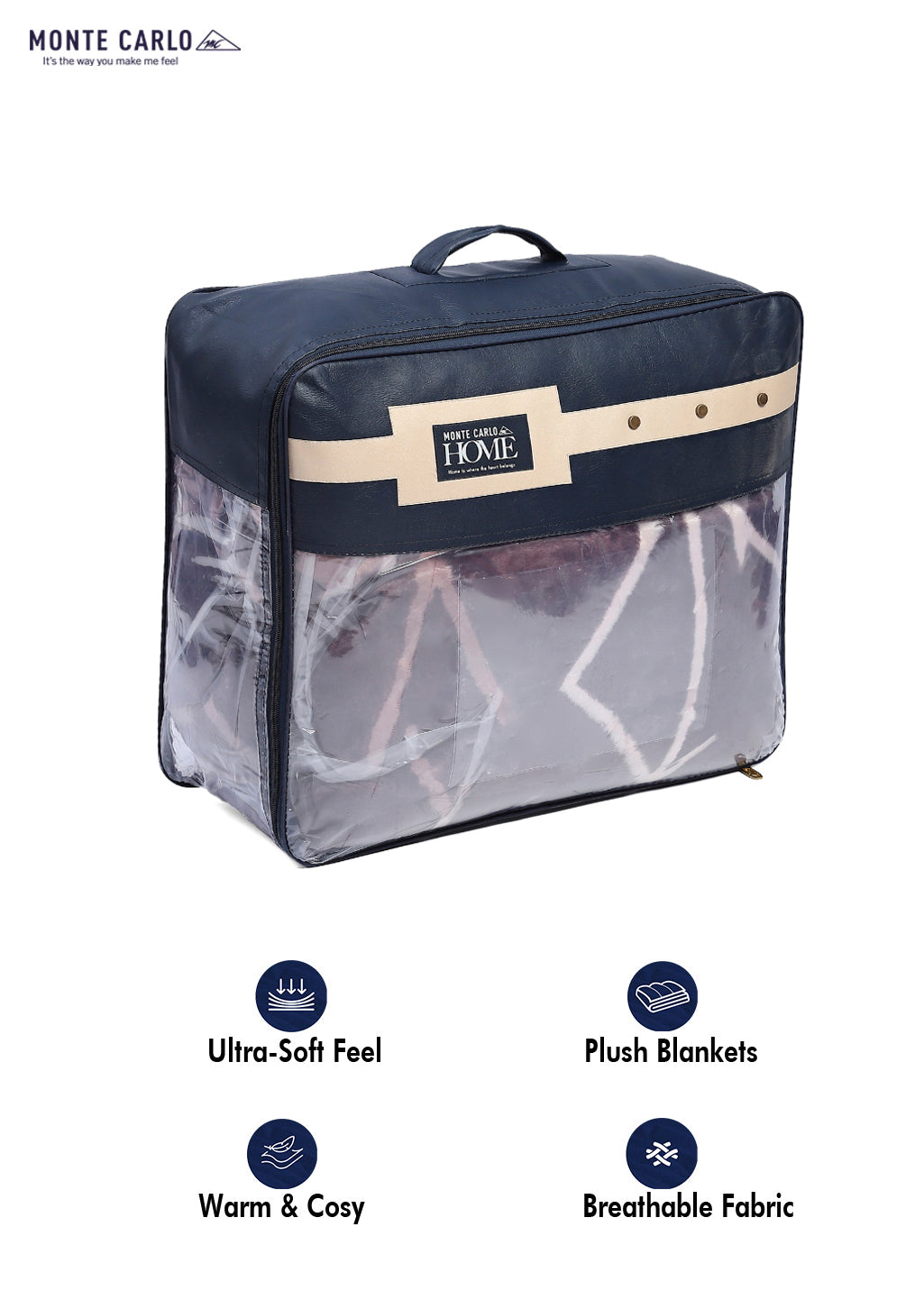 Printed Double Bed Reversible Blanket 2 Ply, 871 GSM, 4.6 kg (Moonvalley)