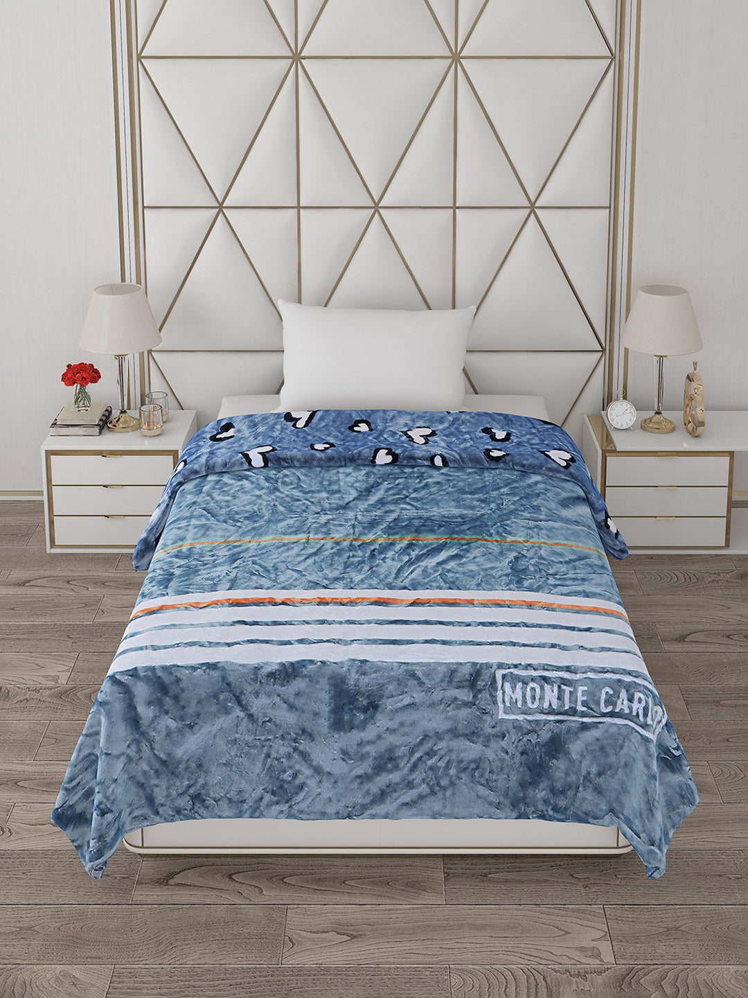 Printed Single Bed Reversible Blanket 2 Ply, 511 GSM, 1.8 kg (New Diamond)
