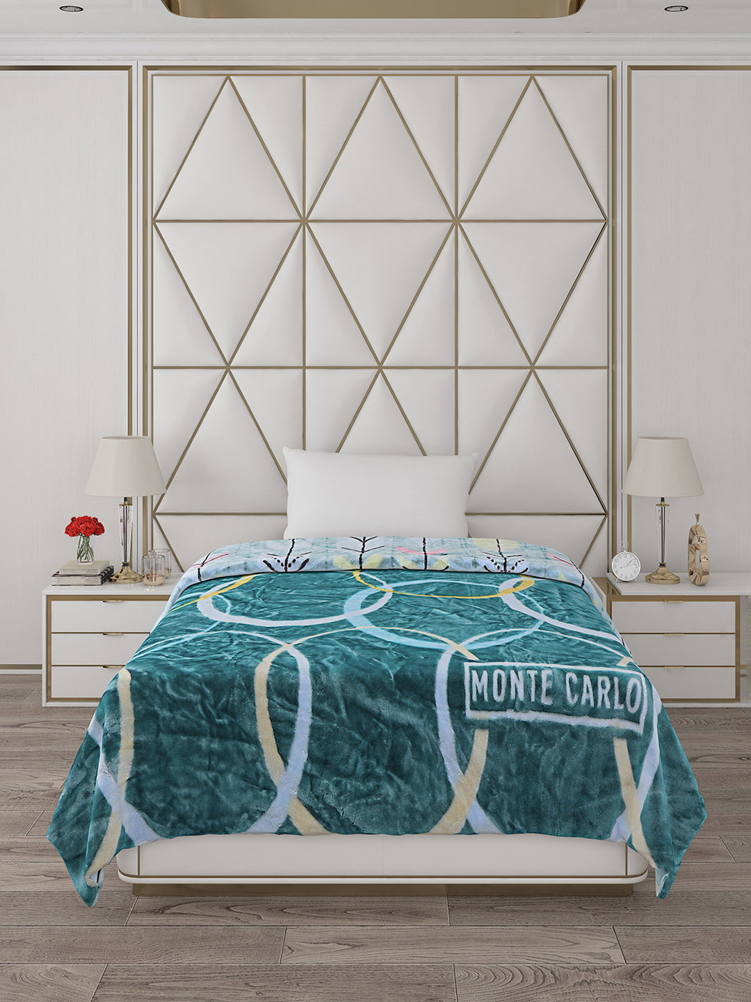Printed Single Bed Reversible Blanket 2 Ply, 511 GSM, 1.8 kg (New Diamond)