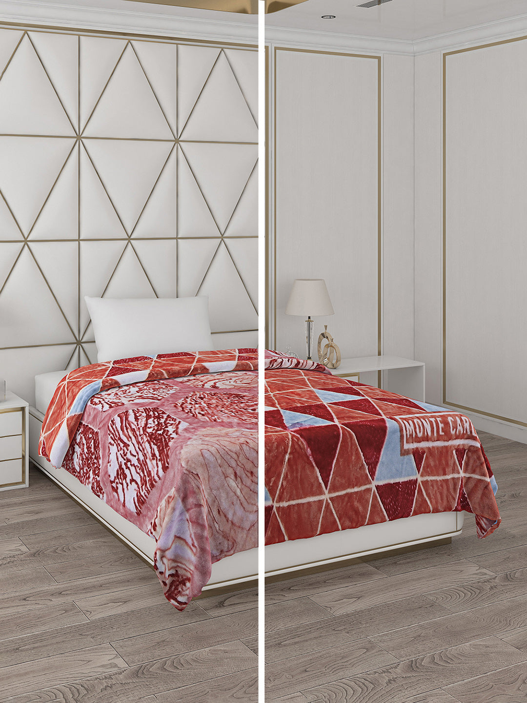 Printed Single Bed Reversible Blanket 2 Ply, 511 GSM, 1.8 kg (New Diamond)