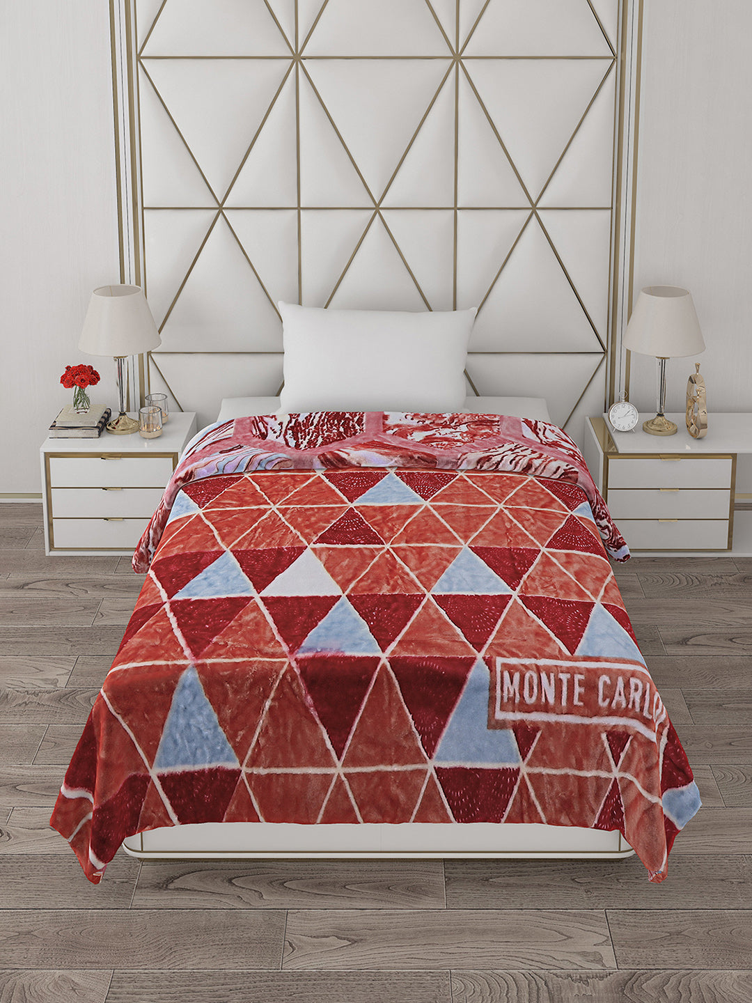 Printed Single Bed Reversible Blanket 2 Ply, 511 GSM, 1.8 kg (New Diamond)