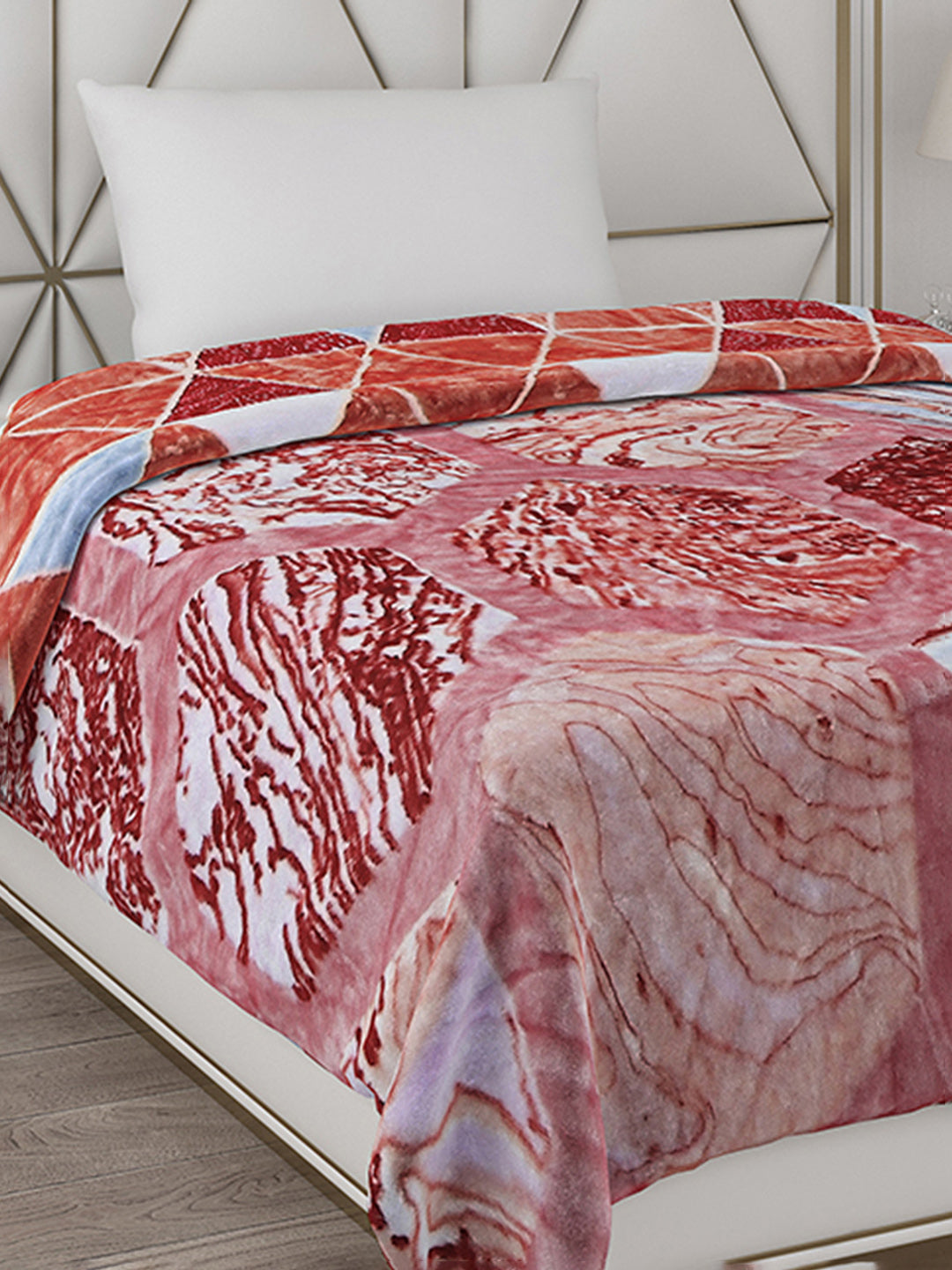 Printed Single Bed Reversible Blanket 2 Ply, 511 GSM, 1.8 kg (New Diamond)