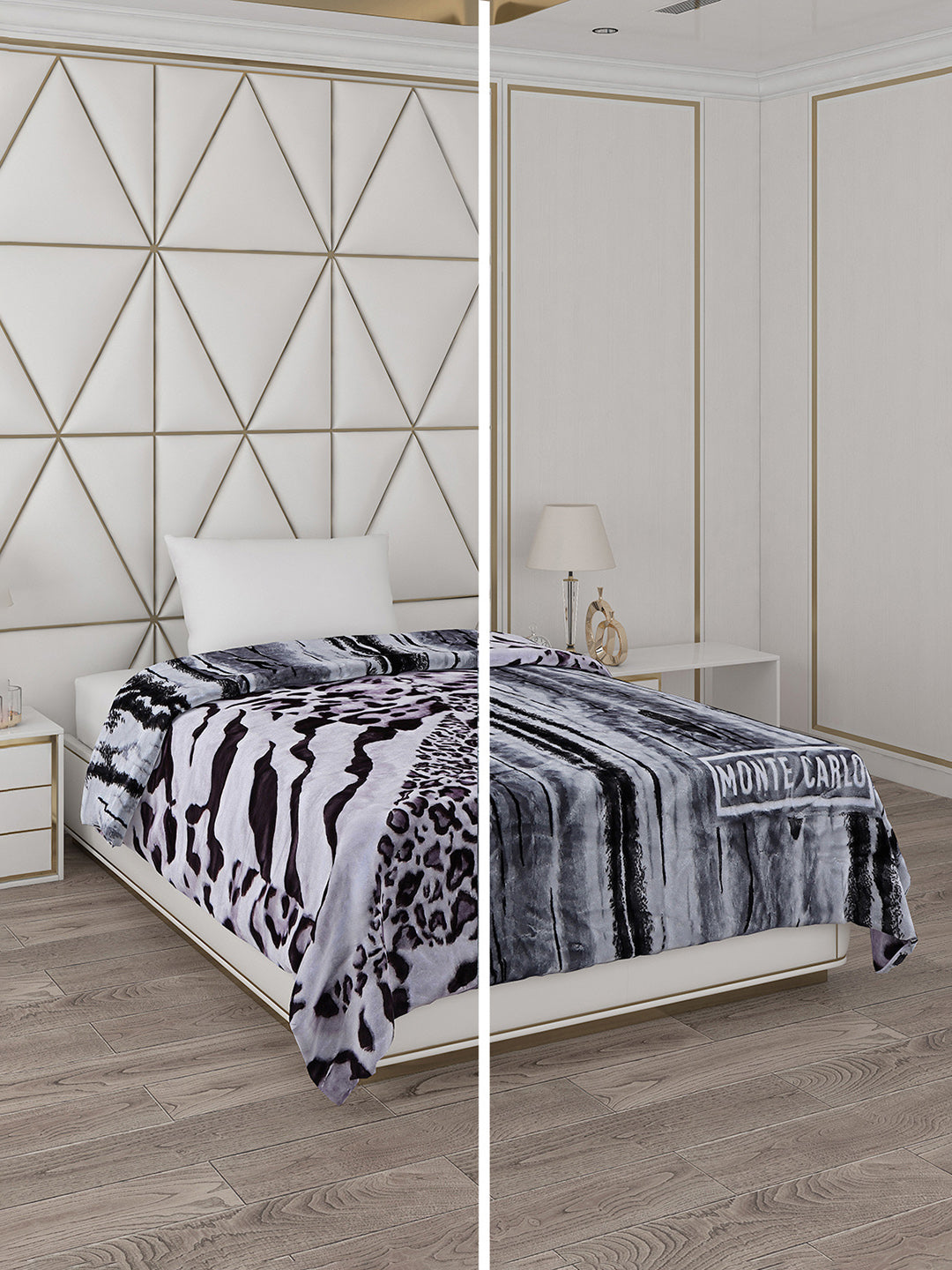 Printed Single Bed Reversible Blanket 2 Ply, 511 GSM, 1.8 kg (New Diamond)