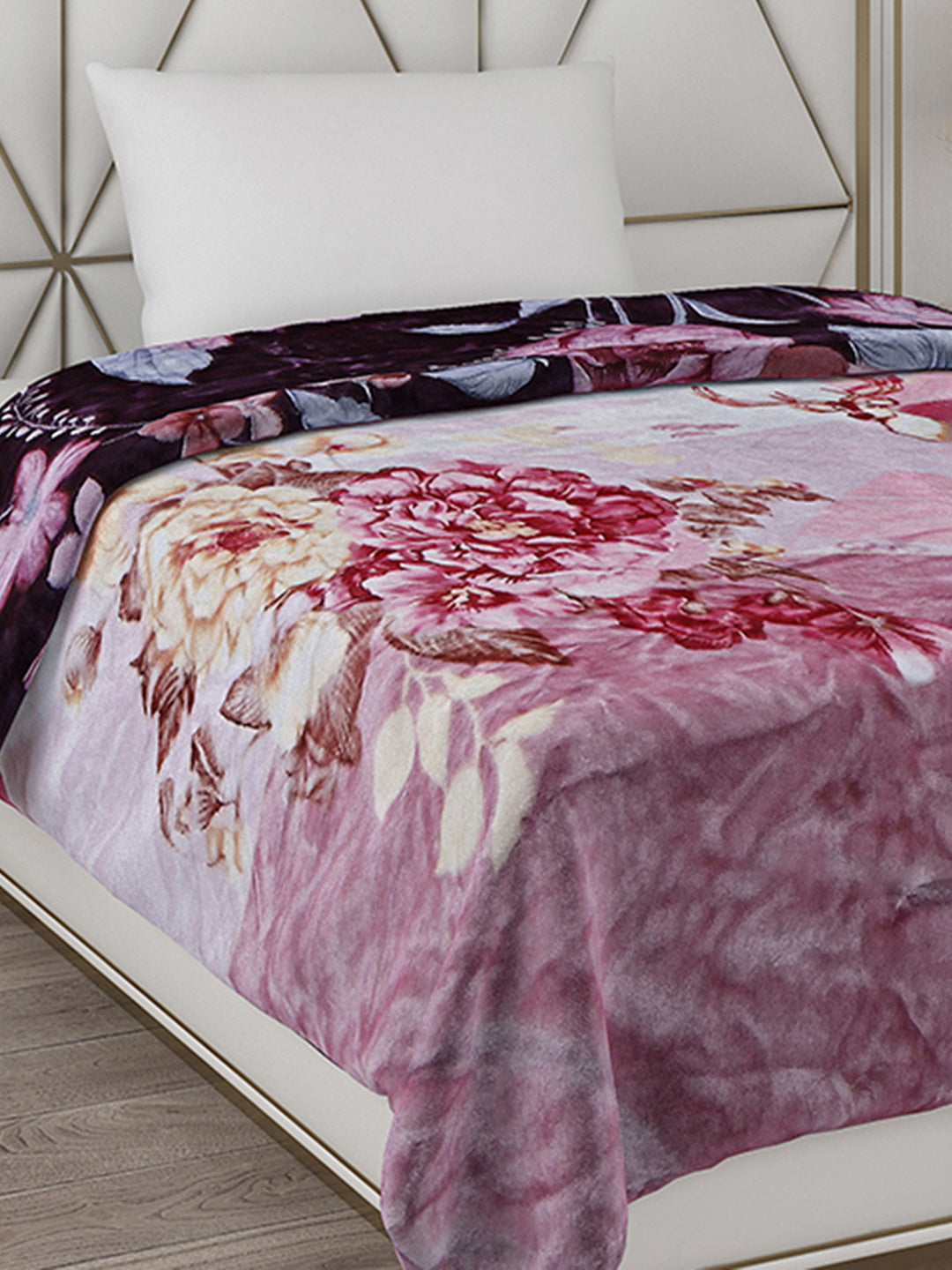Printed Single Bed Reversible Blanket 2 Ply, 511 GSM, 1.8 kg (New Diamond)