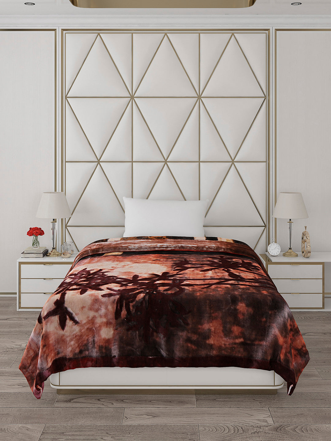 Printed Single Bed 1051 GSM Blanket Pearl 2 Ply (Weight 3.7 kg)