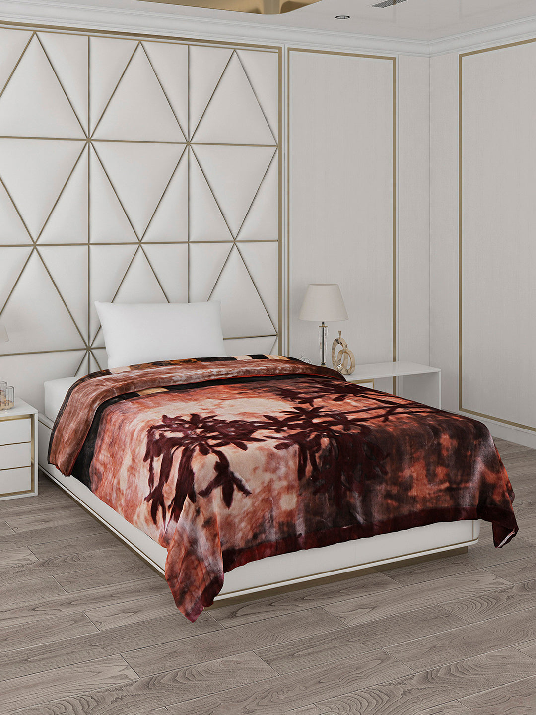 Printed Single Bed 1051 GSM Blanket Pearl 2 Ply (Weight 3.7 kg)