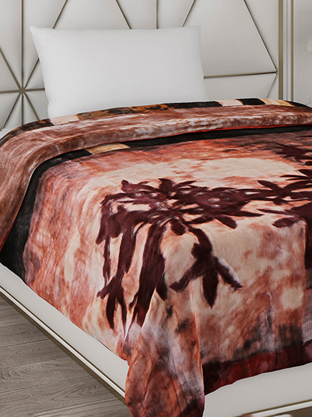 Printed Single Bed 1051 GSM Blanket Pearl 2 Ply (Weight 3.7 kg)